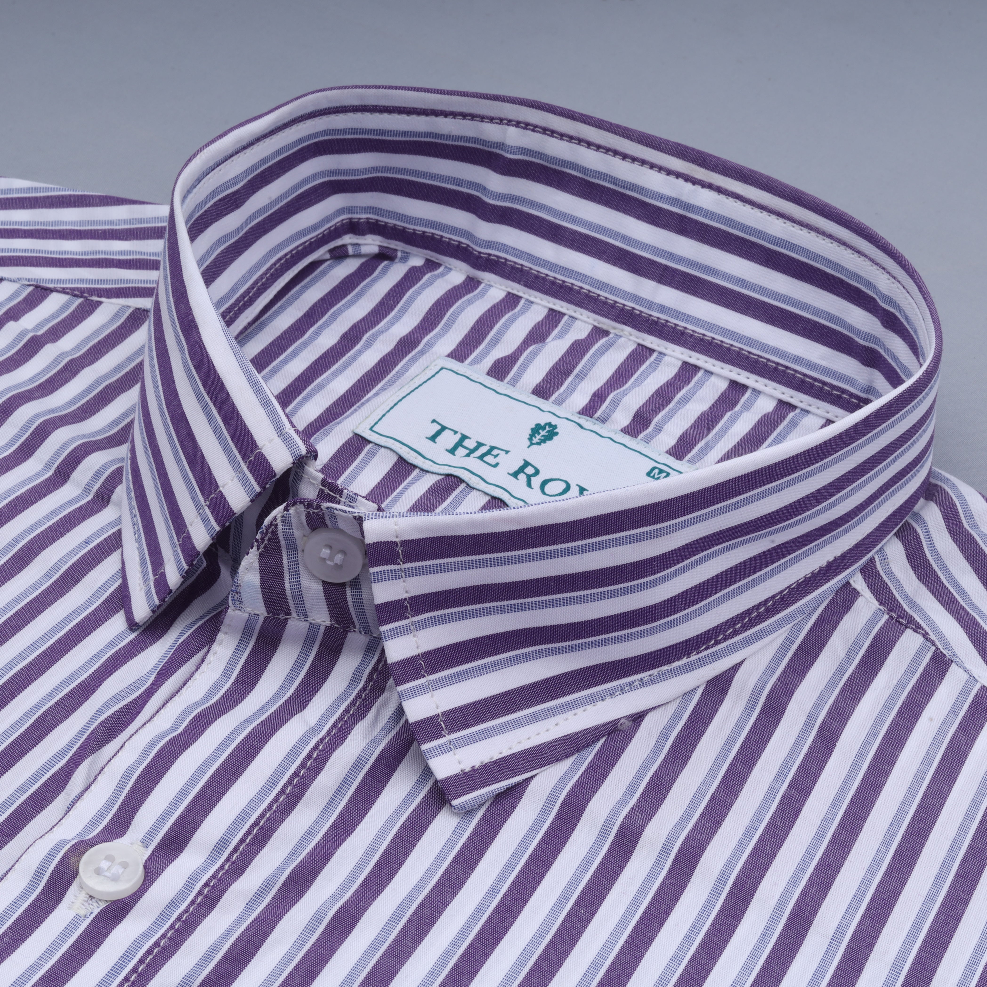 Plum Purple Luxury Stripes Cotton Shirt