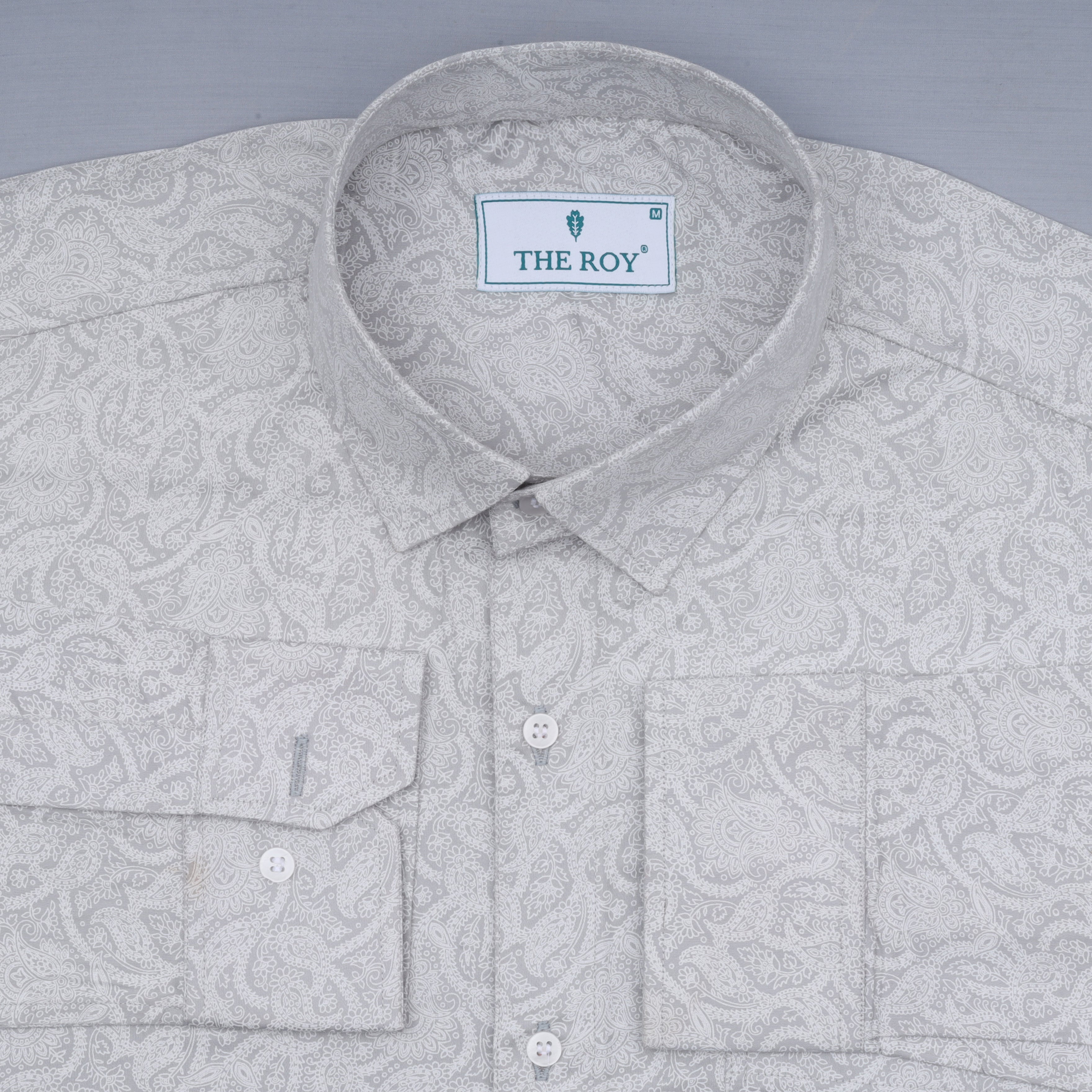 Grey Premium Printed Cotton Shirt