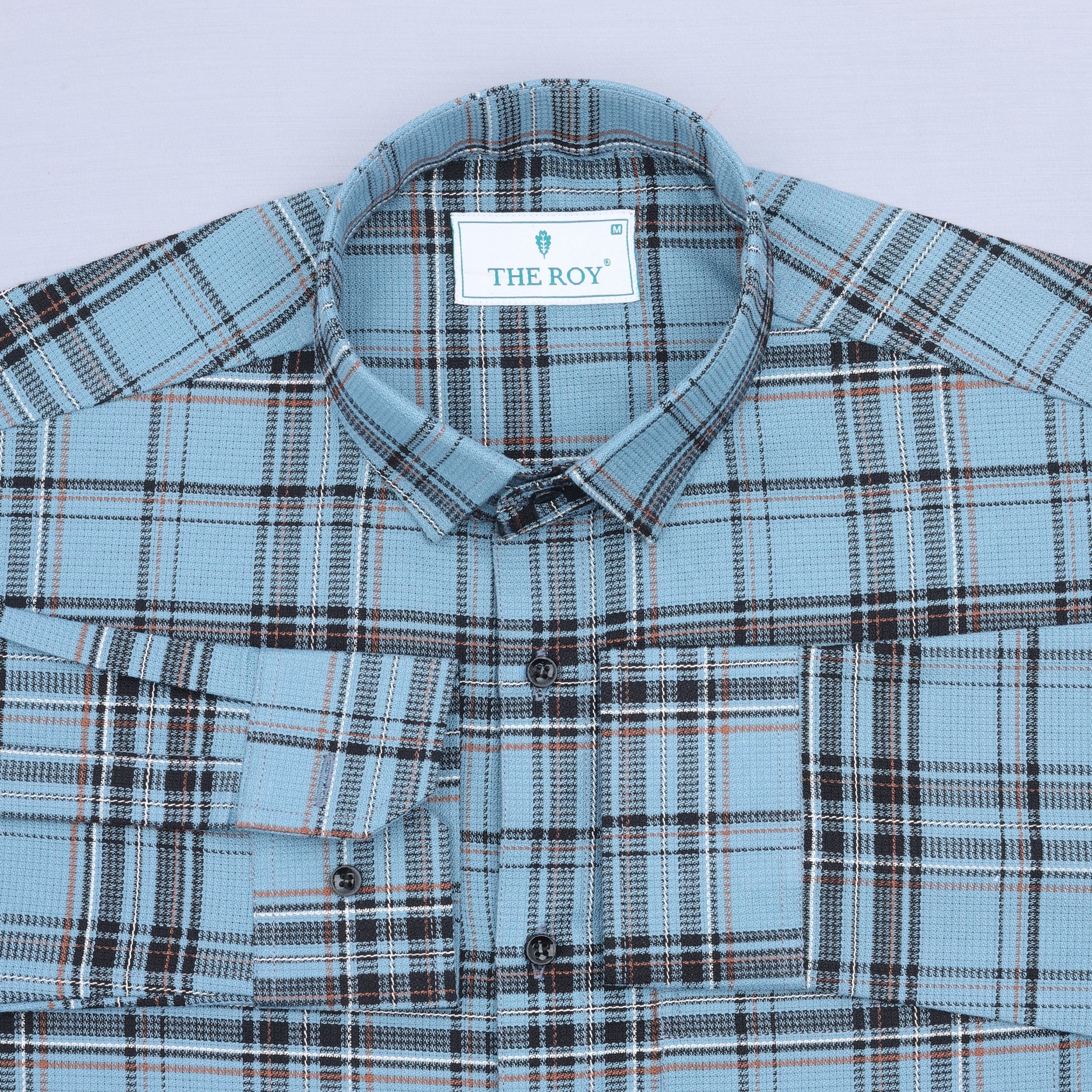 Sky Blue Checks Premium Cotton Shirt