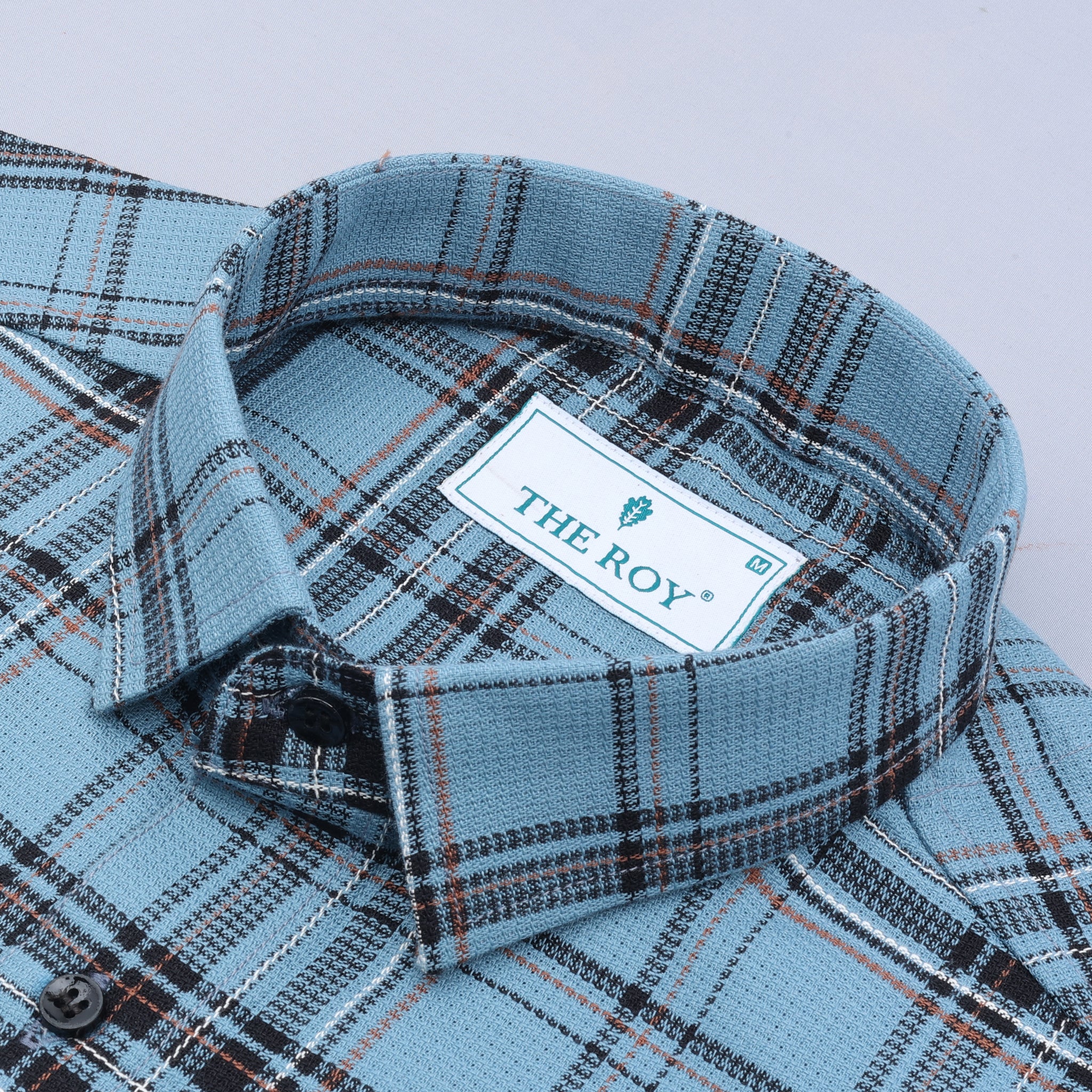 Sky Blue Checks Premium Cotton Shirt