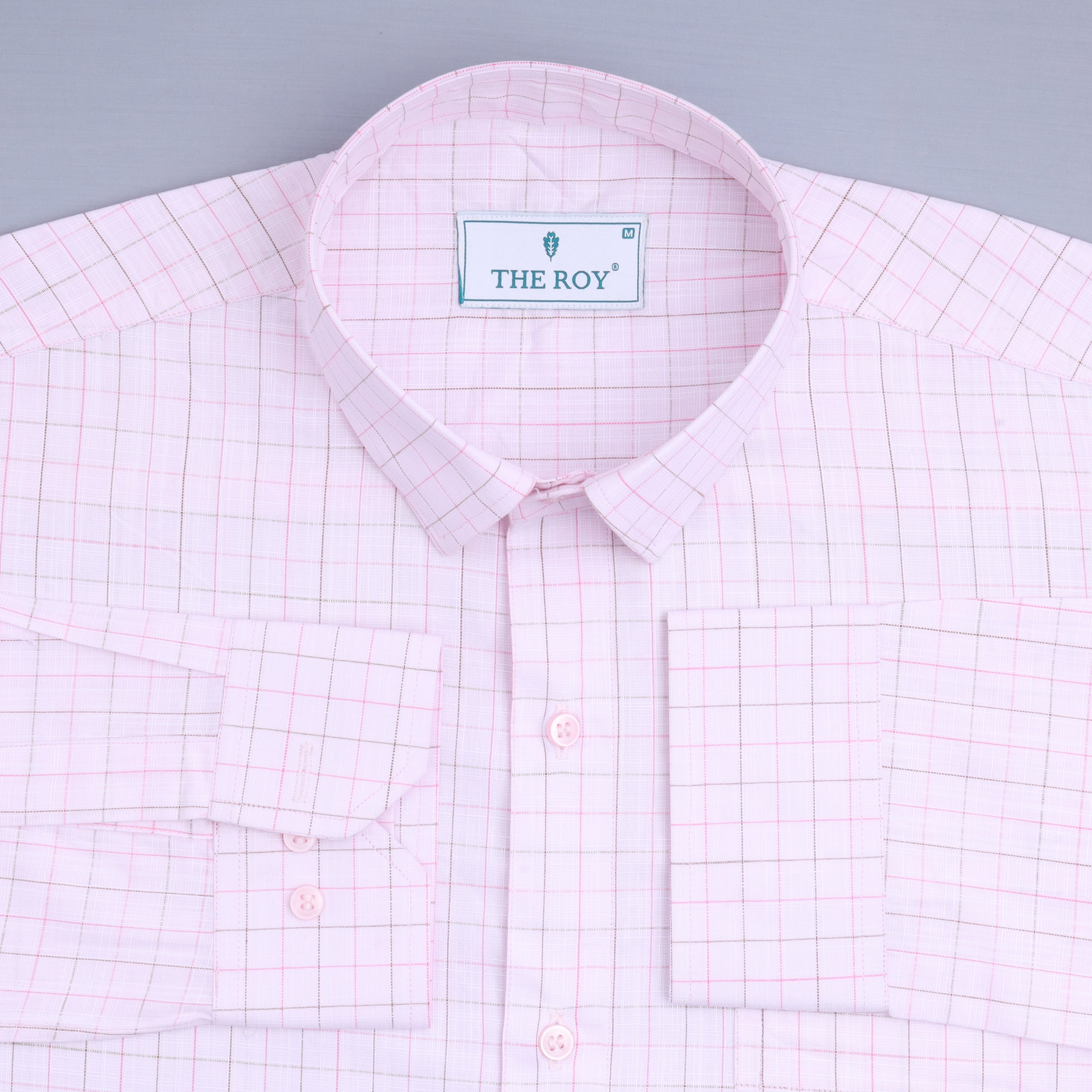 Light Pink Checks Premium Cotton Shirt