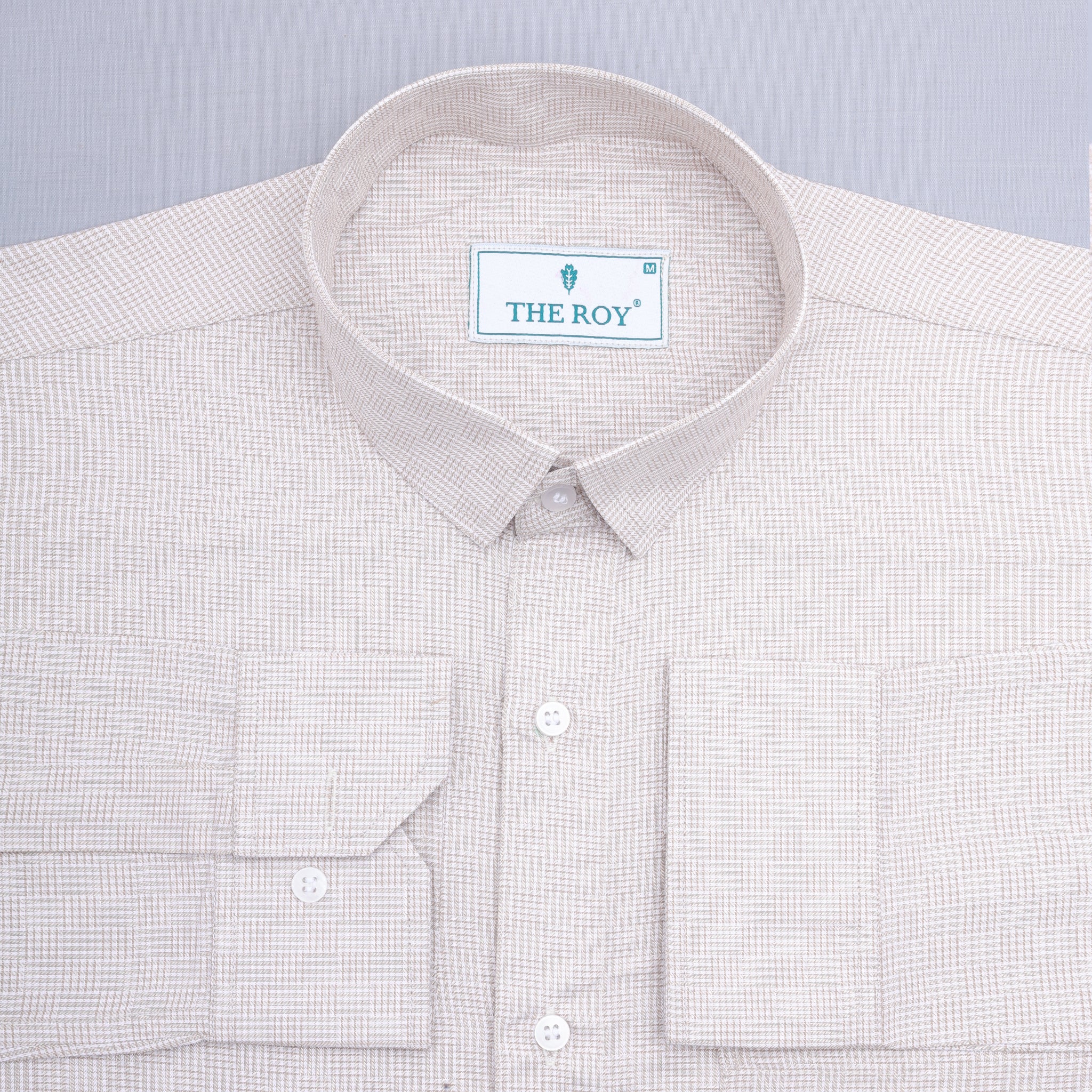 Cream Checks Premium Cotton Shirt