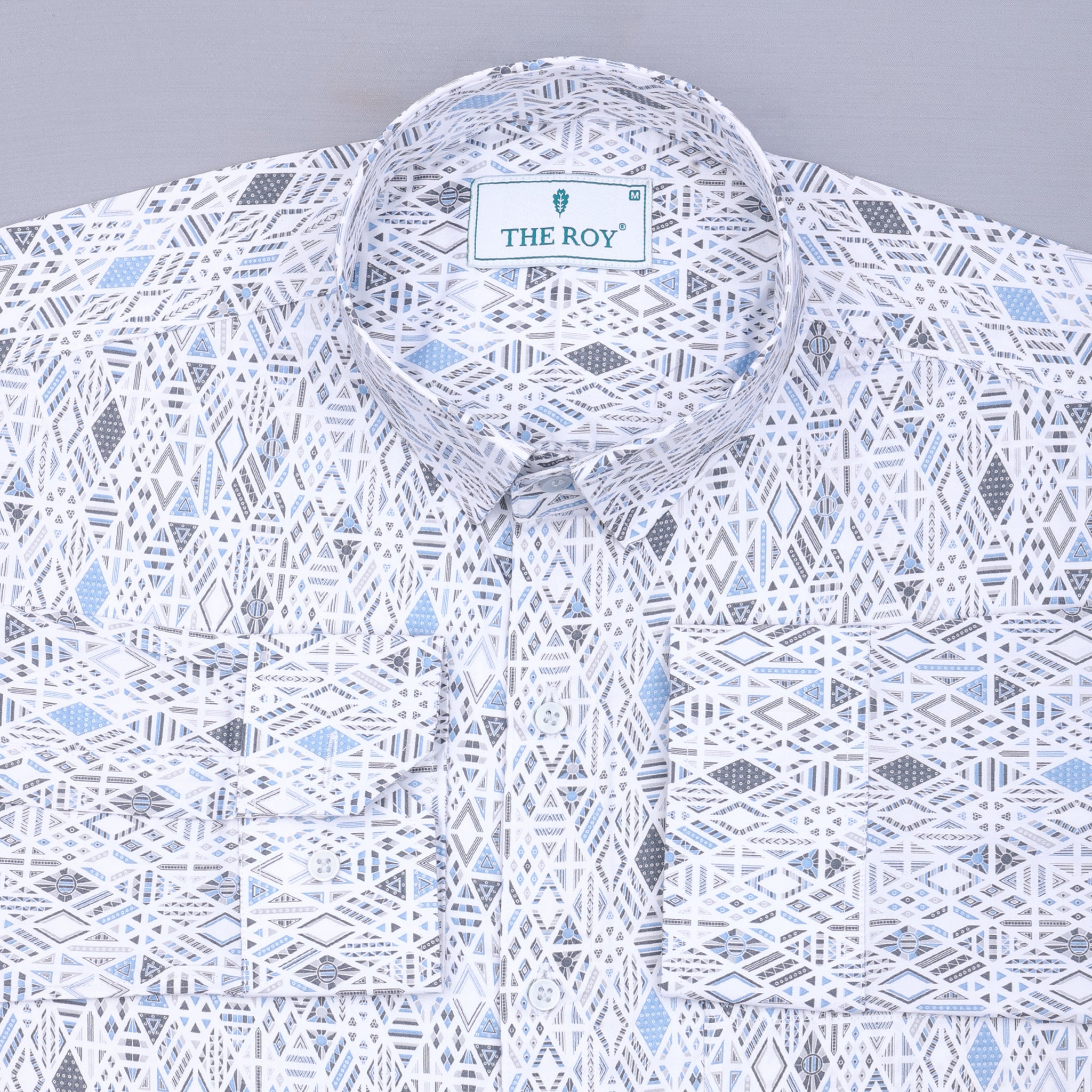 Titan White Printed Premium Cotton Shirt