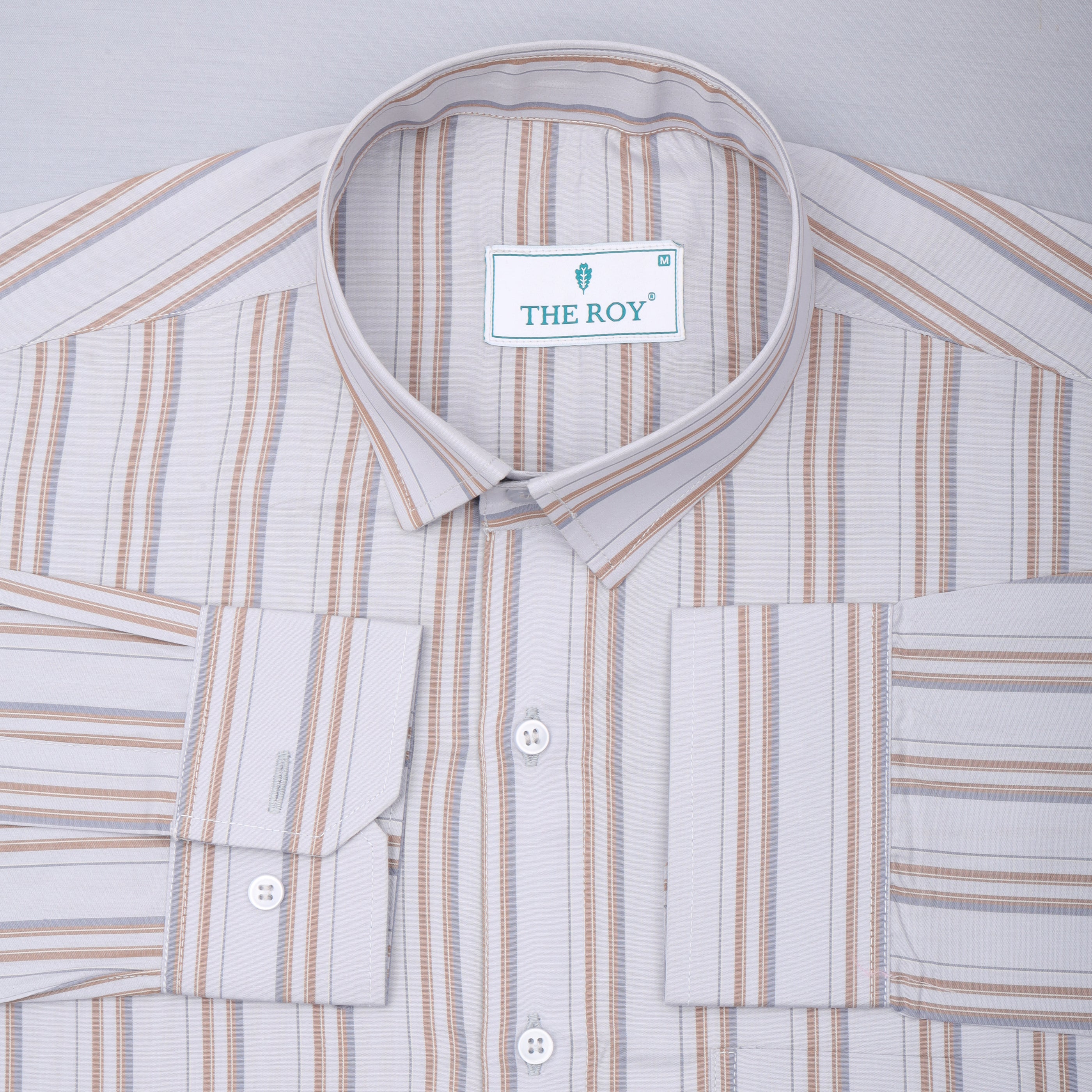 Grey Premiums Stripes Cotton Shirt