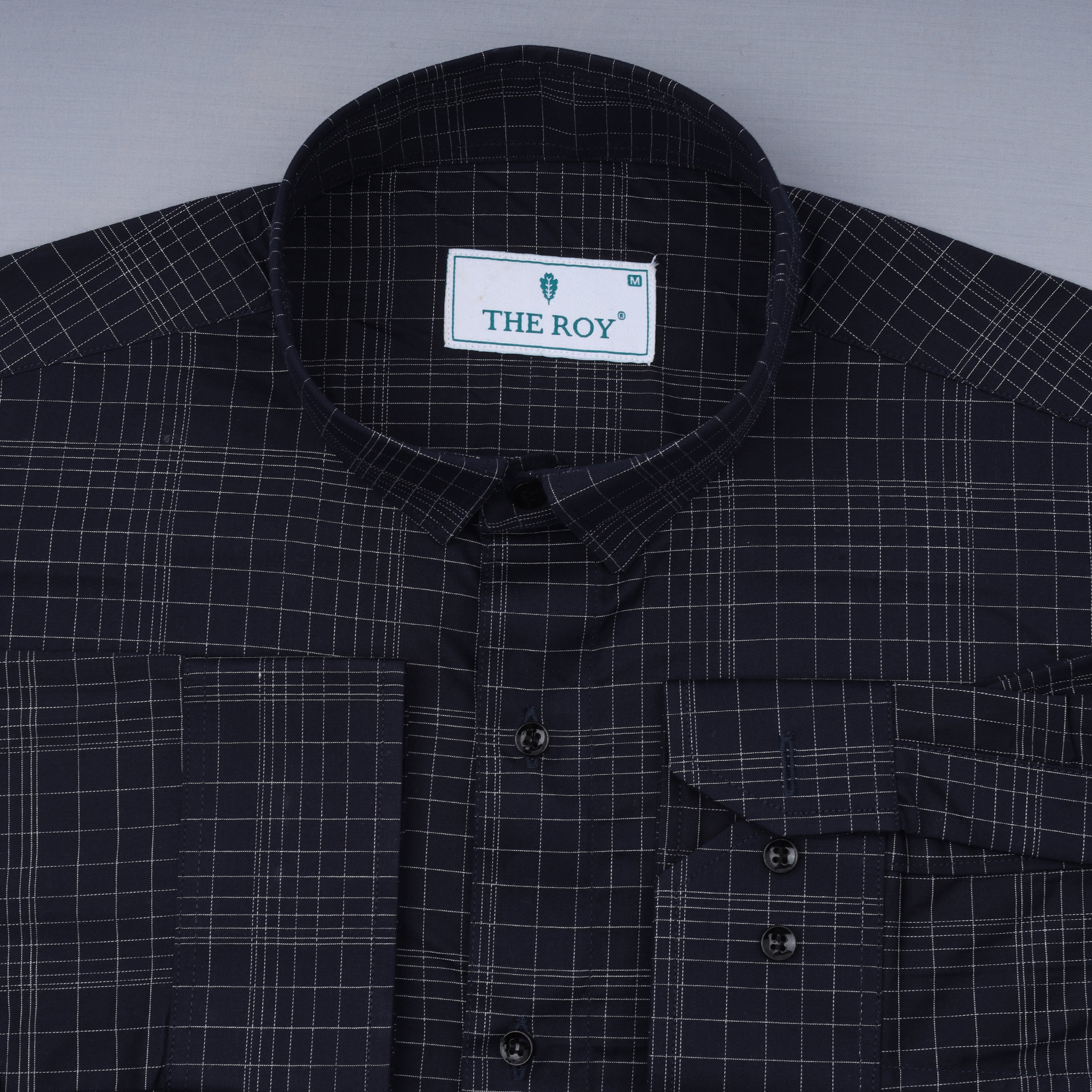 Dark Blue Checks Premium Cotton Shirt
