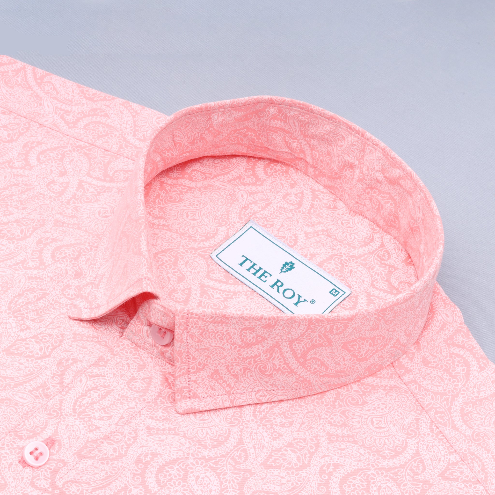 Rose Pink Premium Printed Cotton Shirt