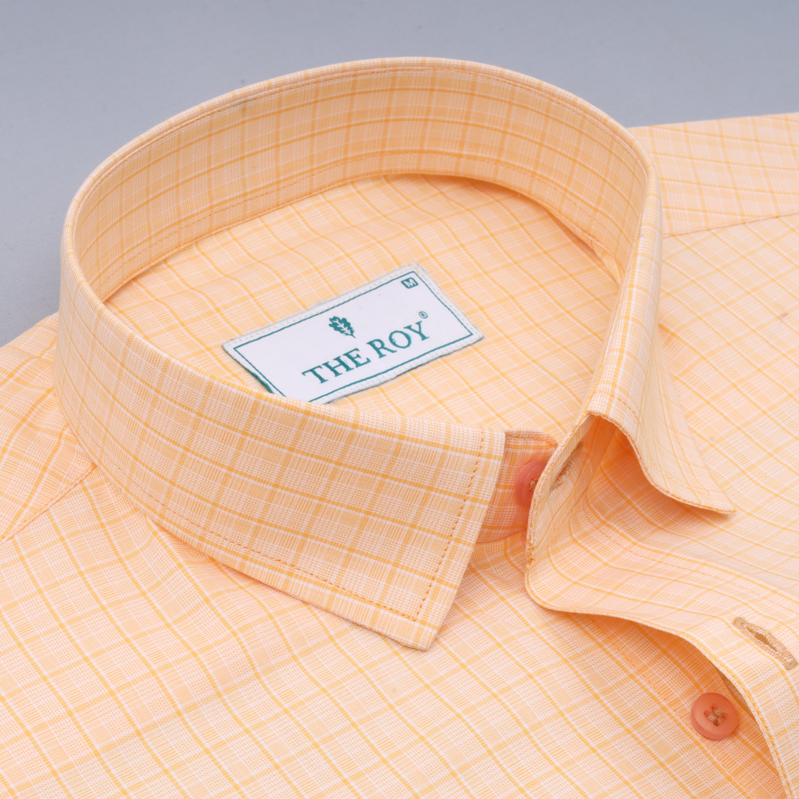 Orange Checks Premium Cotton Shirt
