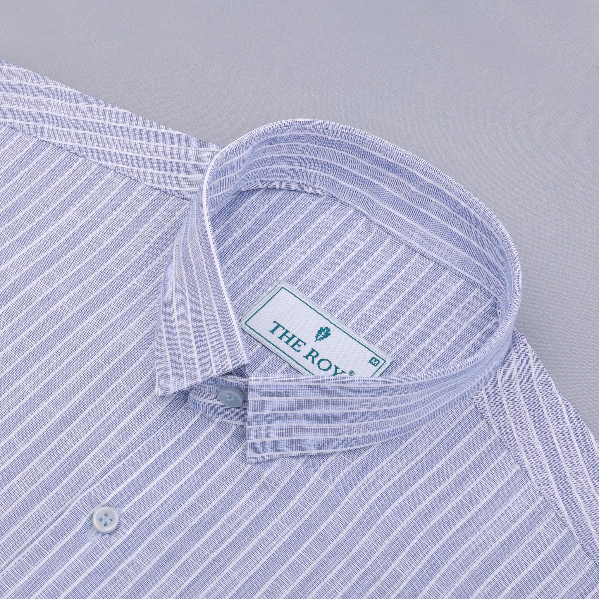 Blue Luxury Stripes Cotton Shirt