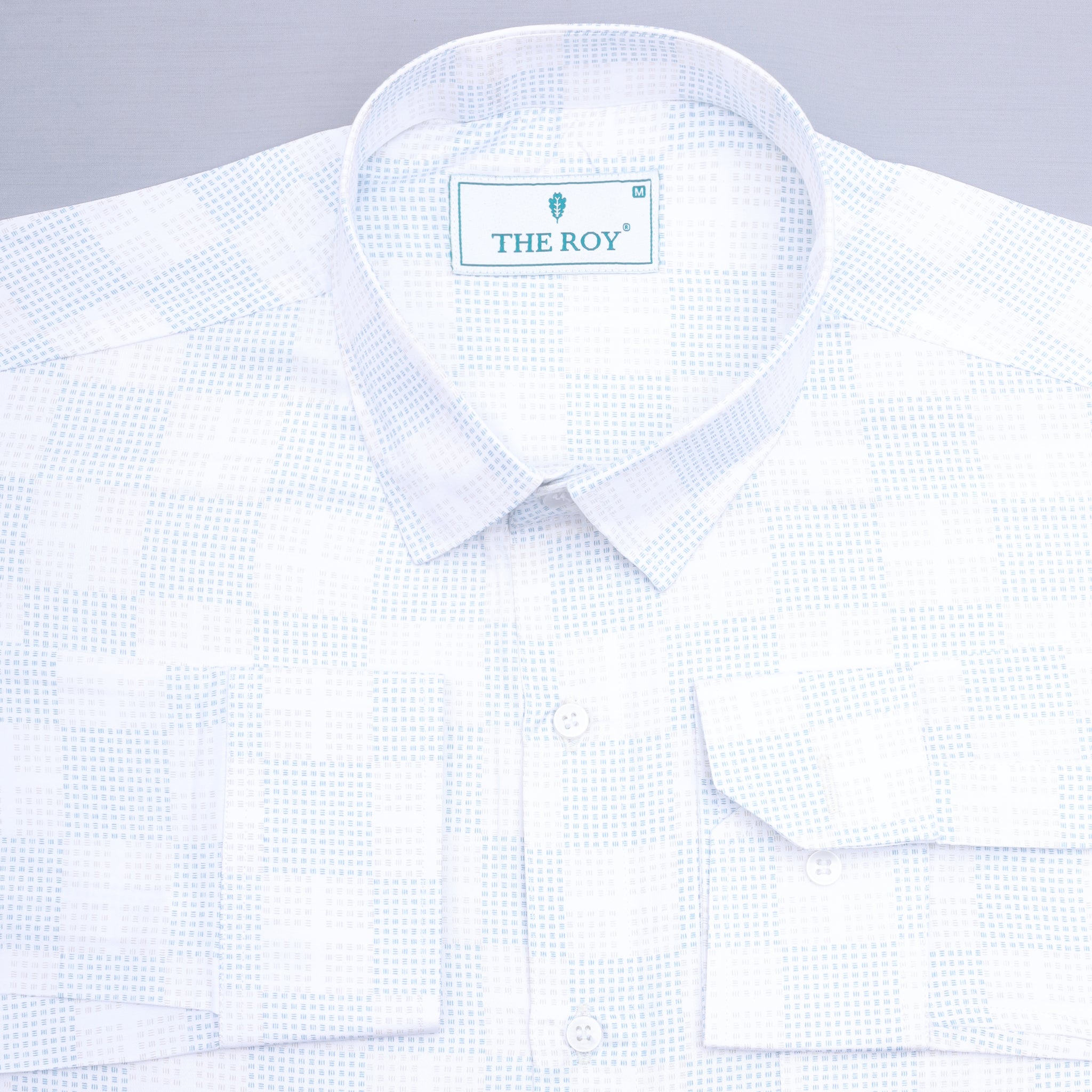 Light White Luxury Printed Cotton Shirt
