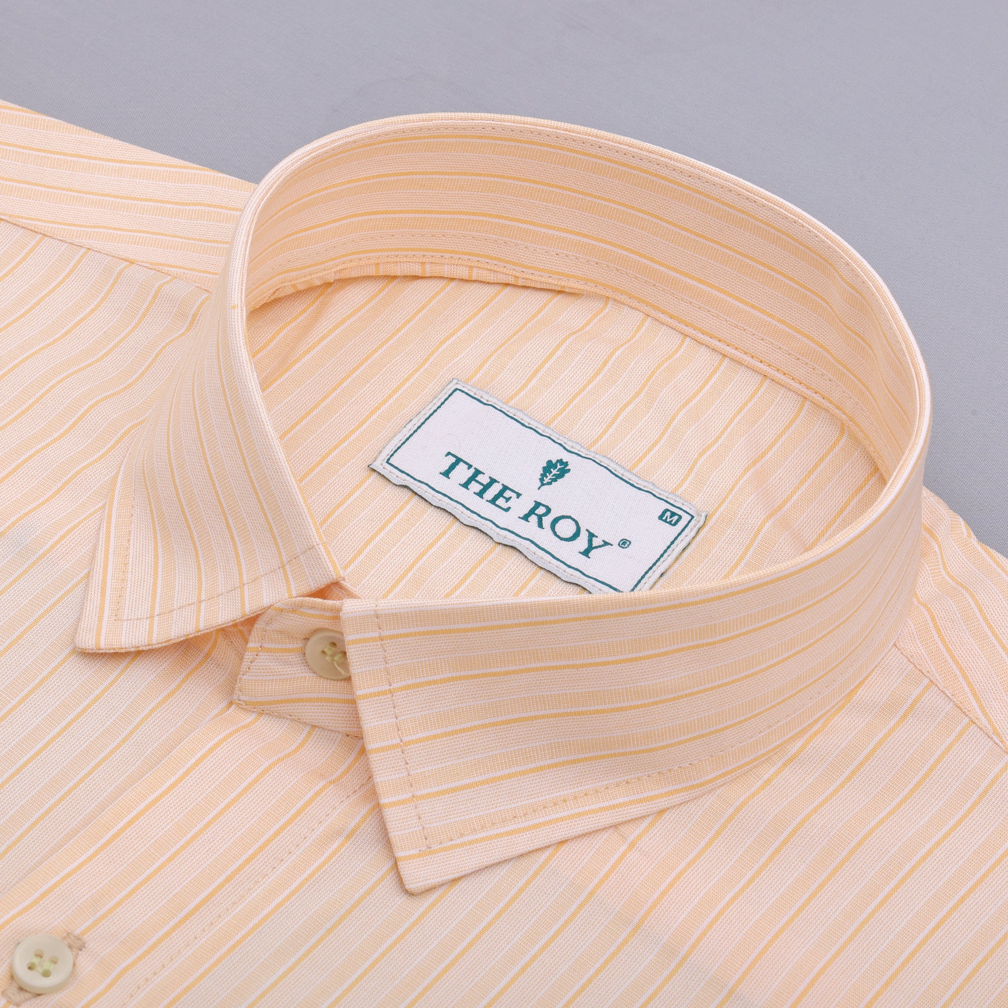Orange Luxury Stripes Cotton Shirt