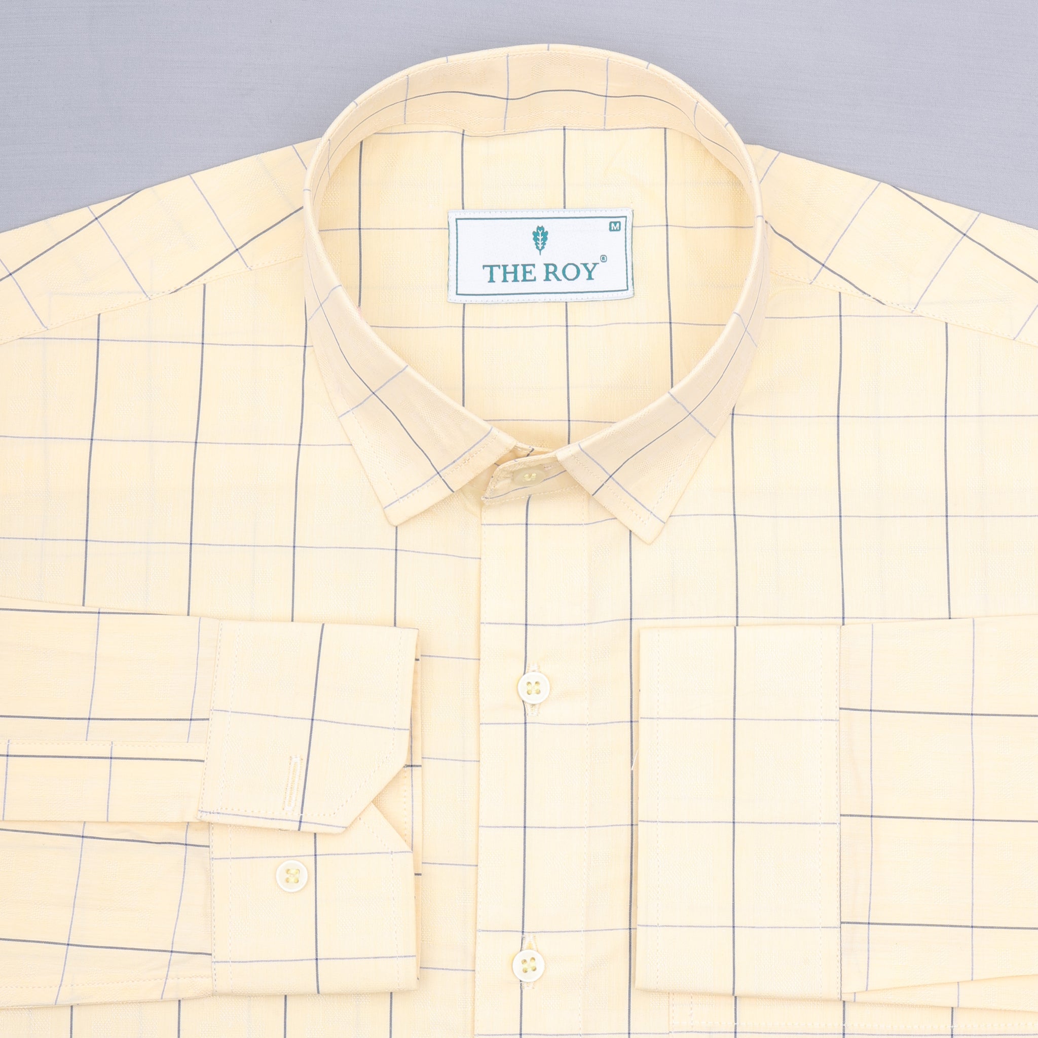 Light Yellow Checks Premium Cotton Shirt