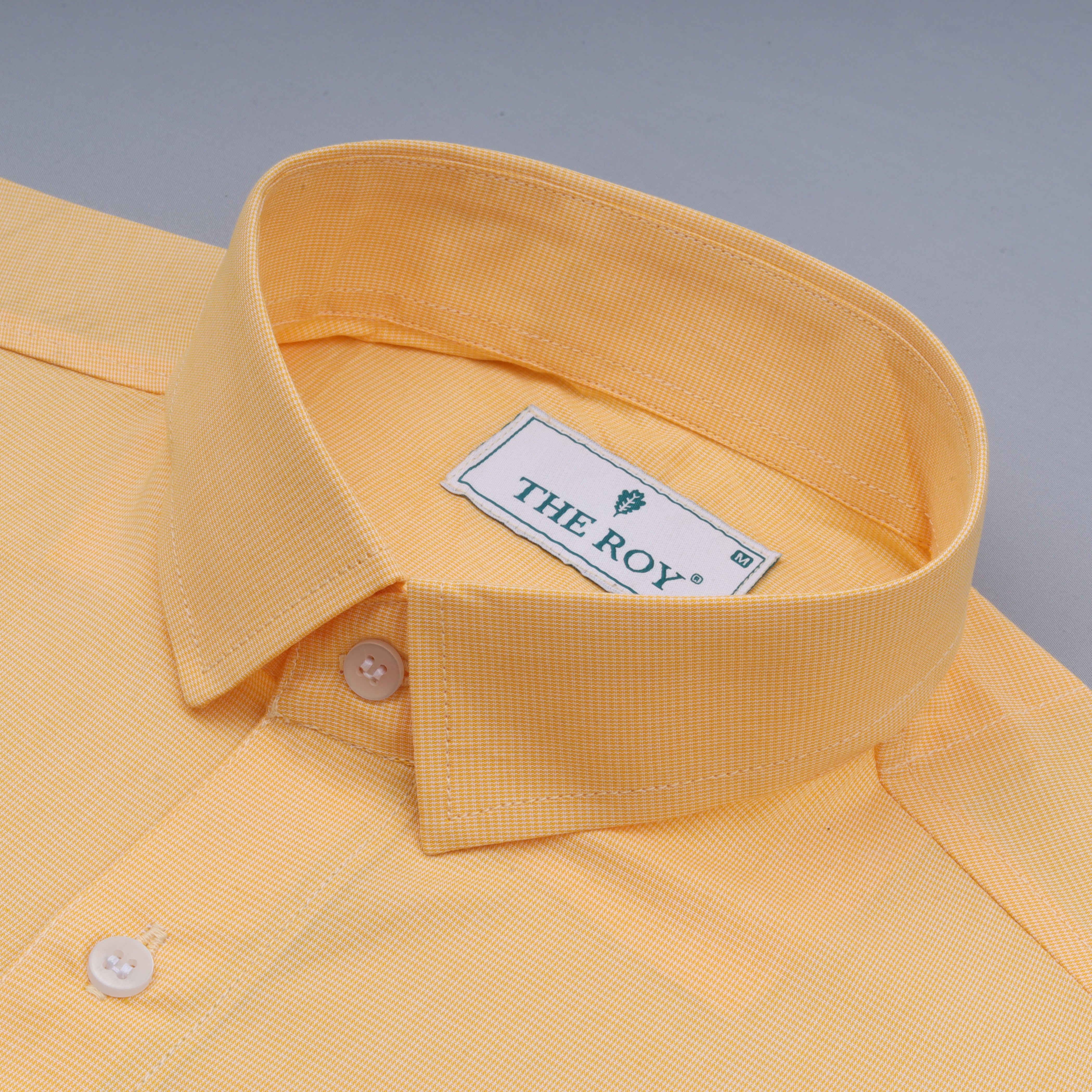 Yellow Luxury Plain Cotton Shirt