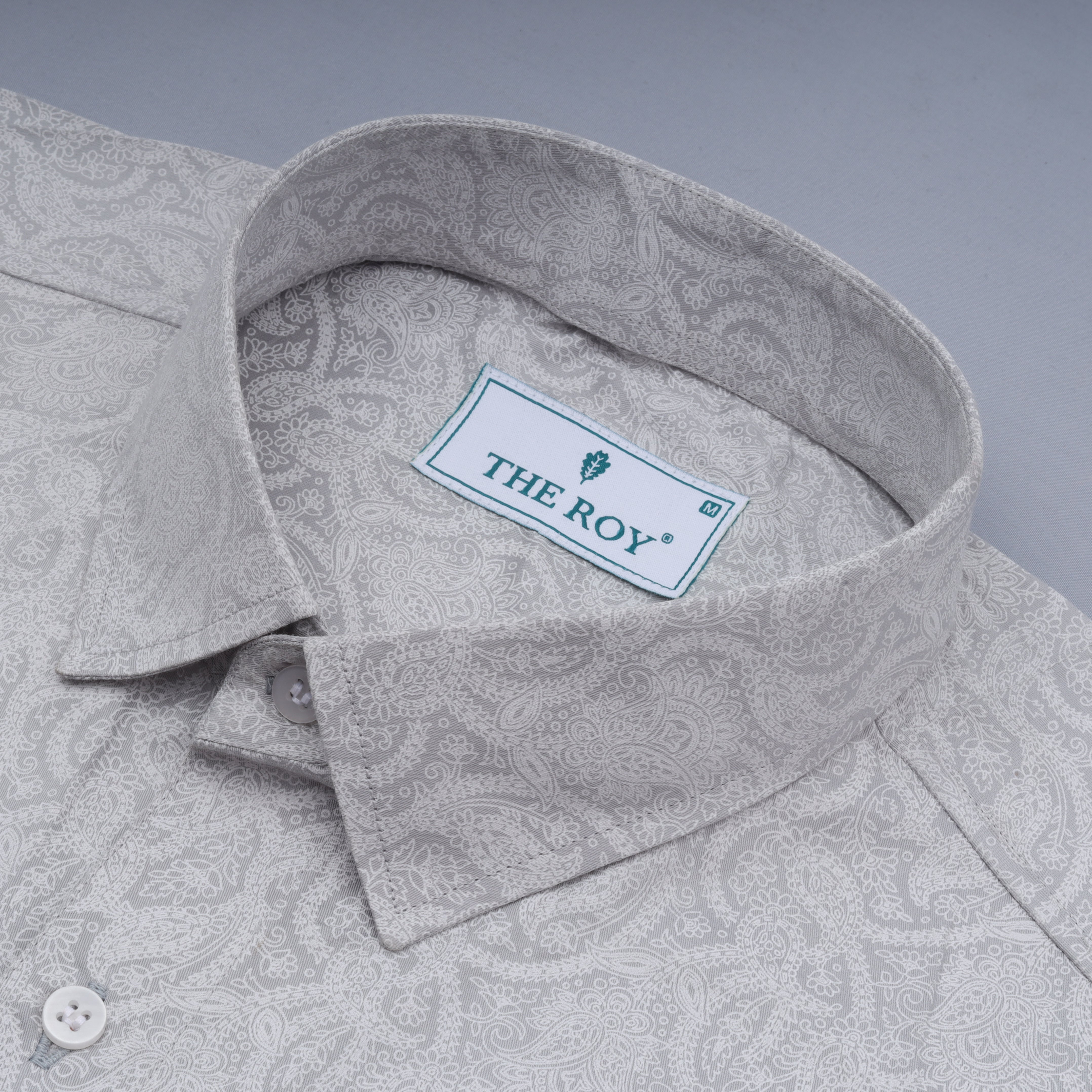 Grey Premium Printed Cotton Shirts