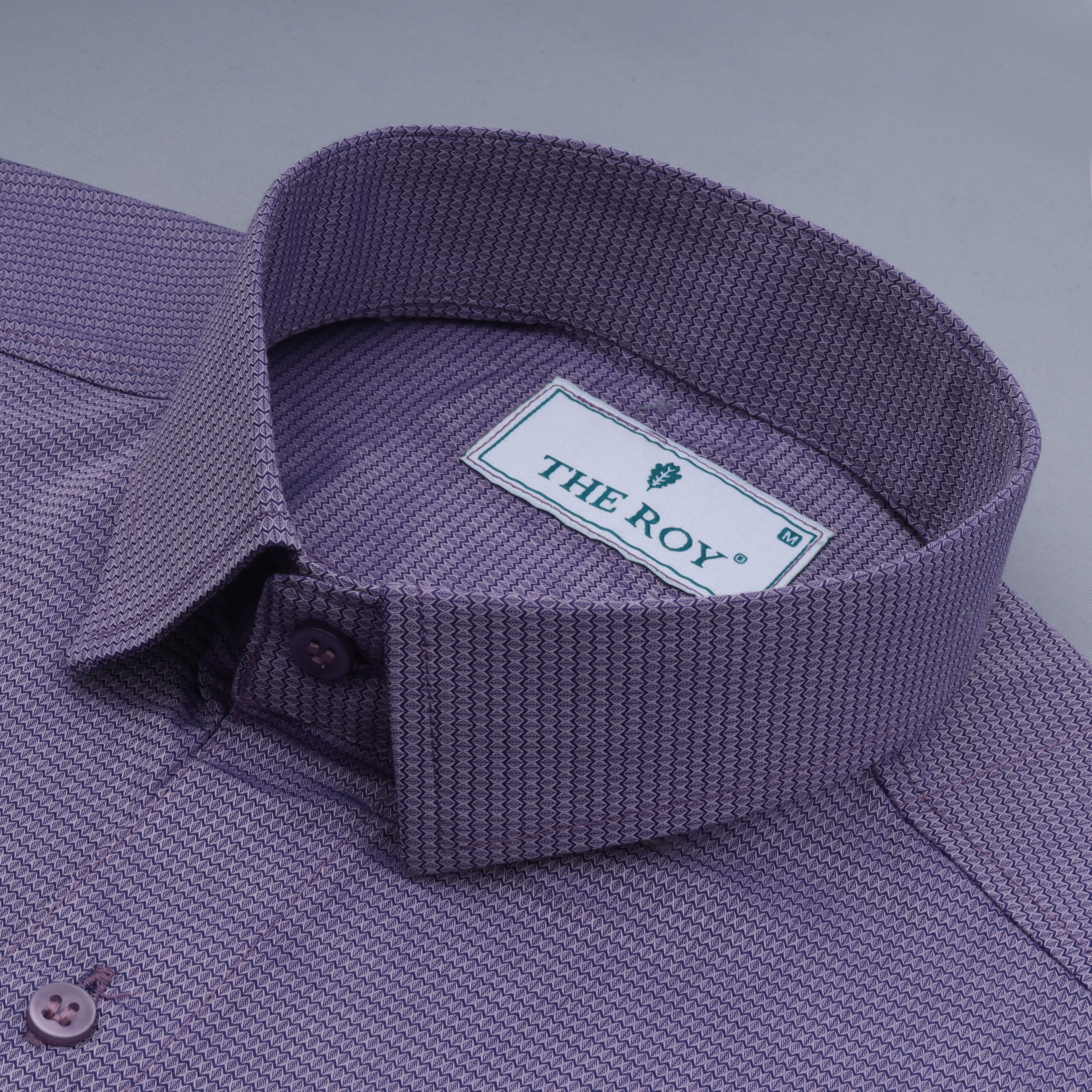 Bluish Purple Luxury Plain Cotton Shirt
