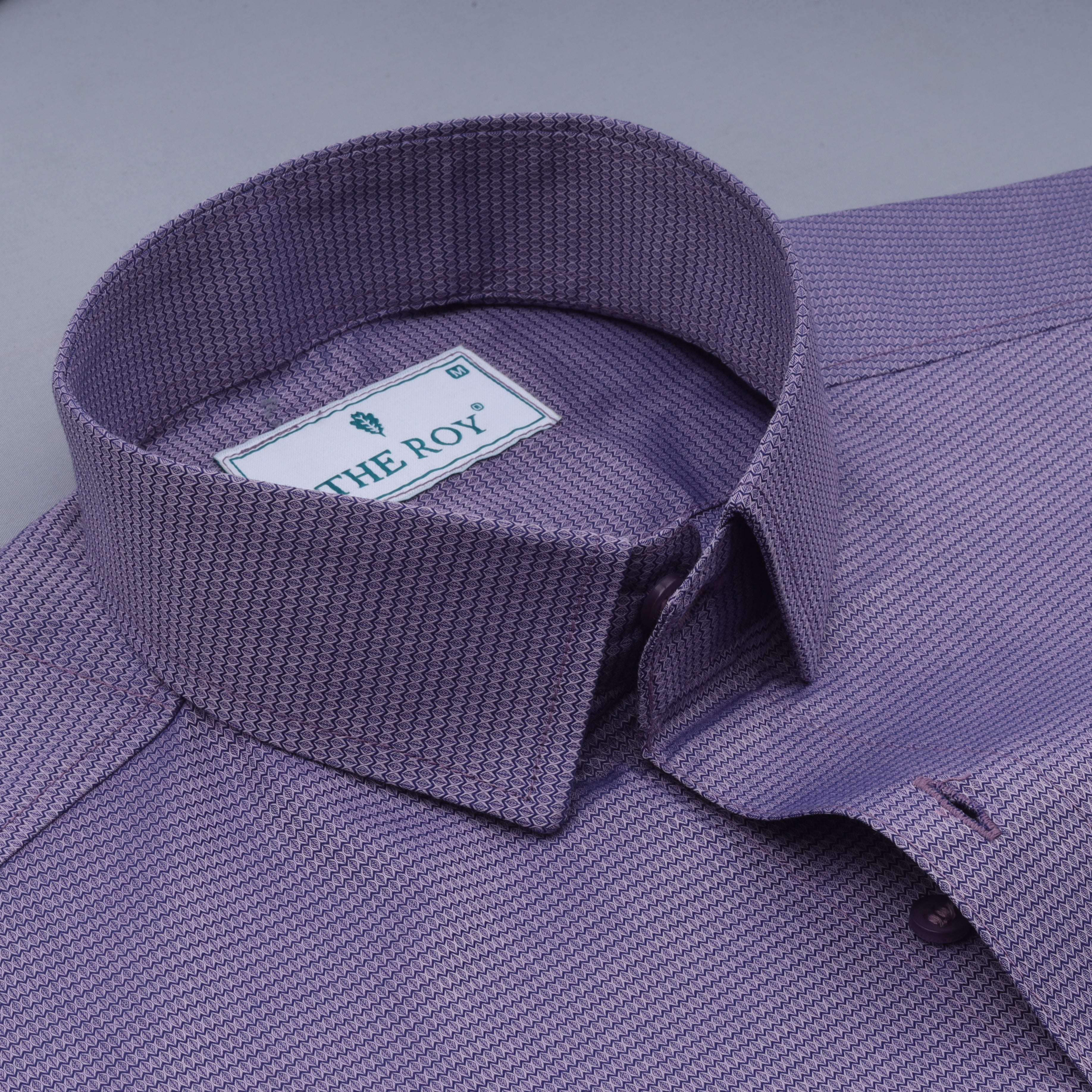 Bluish Purple Luxury Plain Cotton Shirt