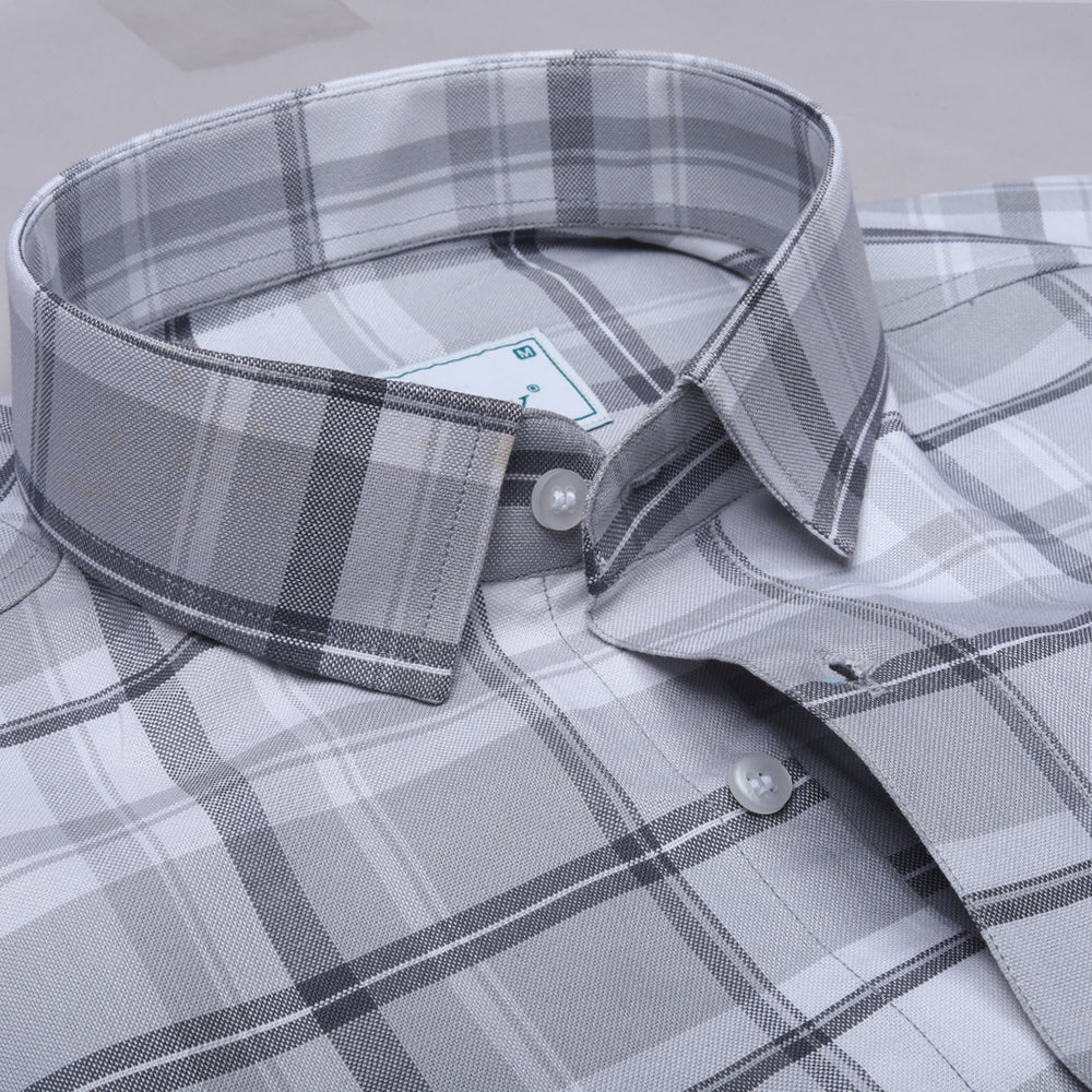 Light Grey Checks Premium Cotton Shirt