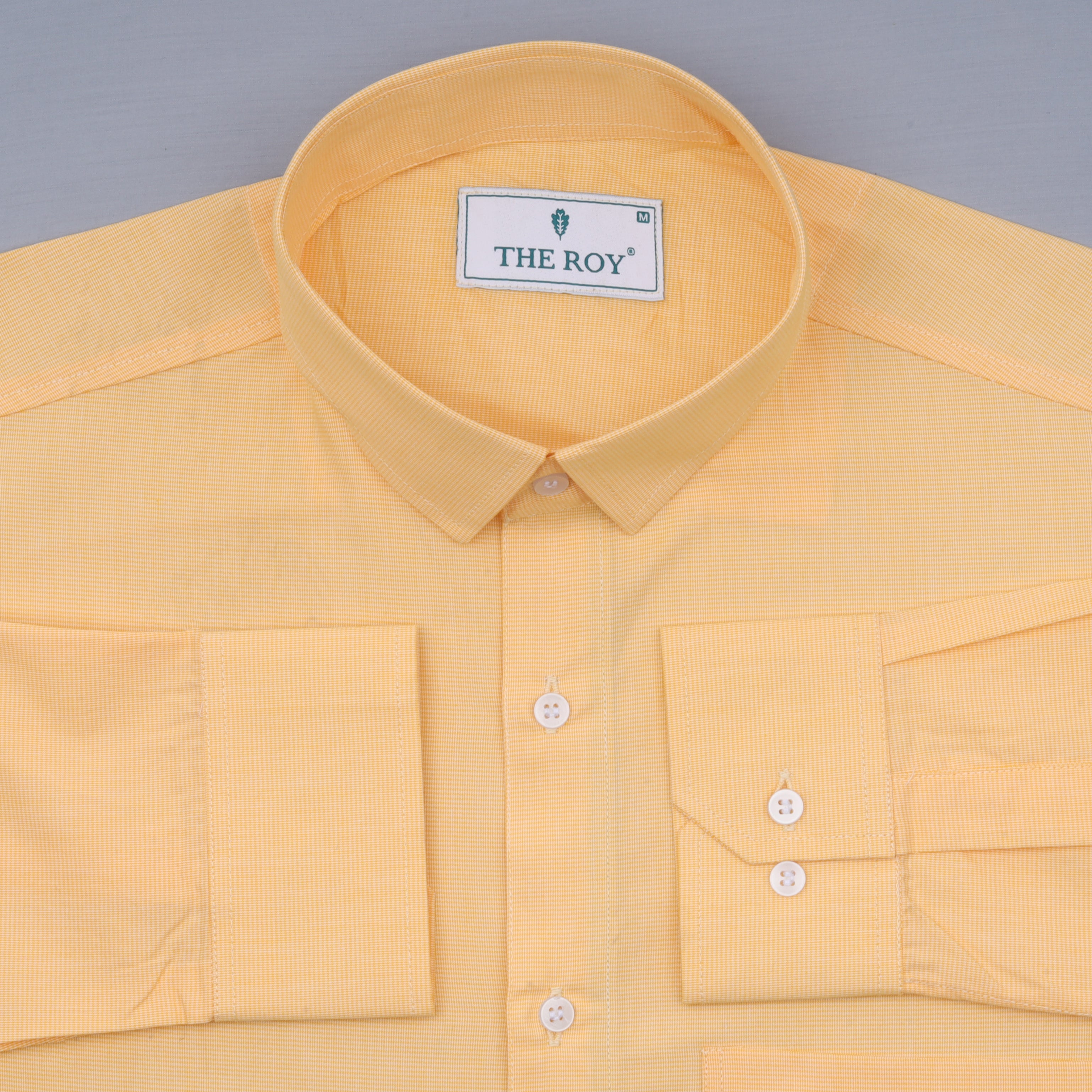 Yellow Luxury Plain Cotton Shirt