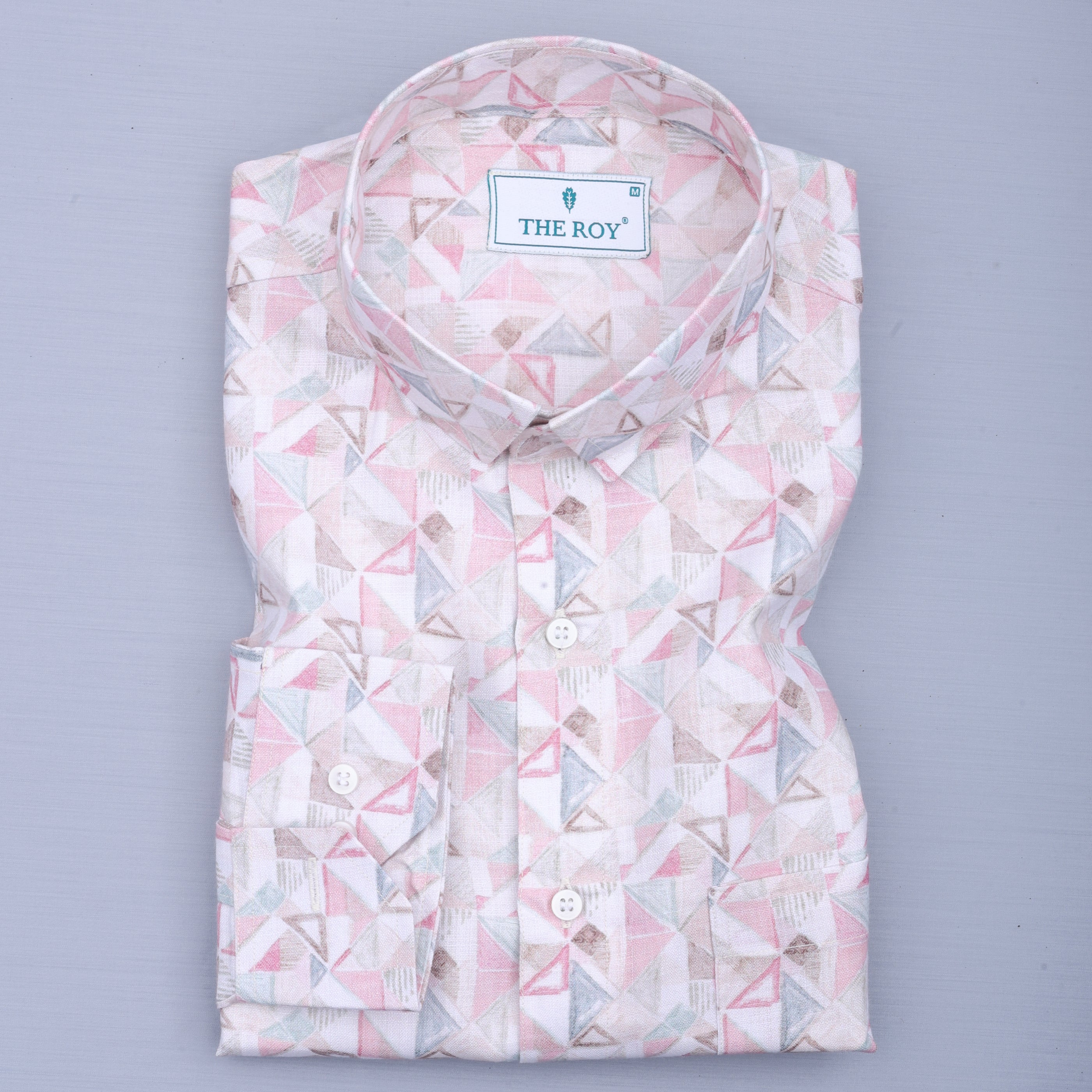 Greyish Pink Blend Cotton Linen Shirt