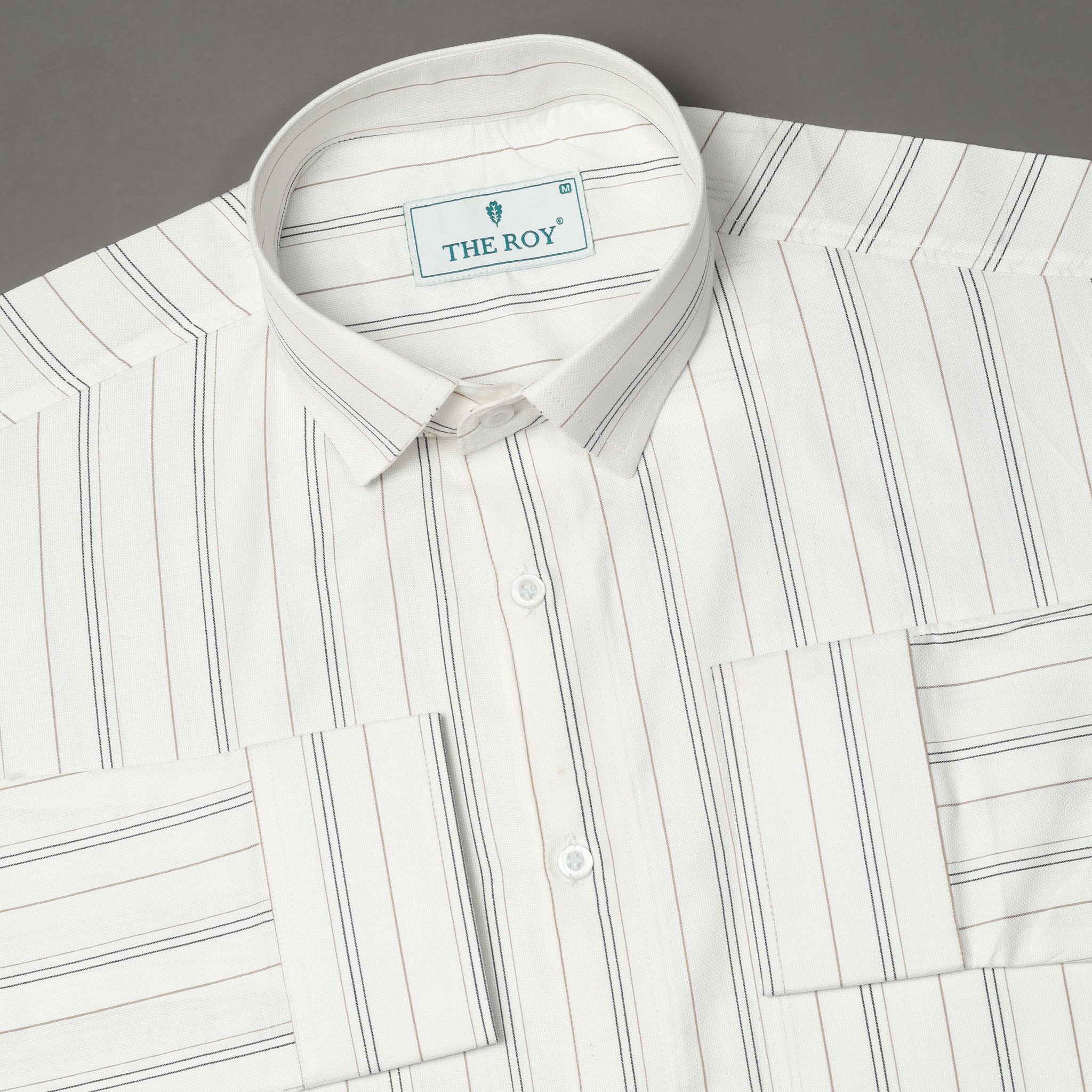 Light Cream Luxury Stripes Cotton Shirt