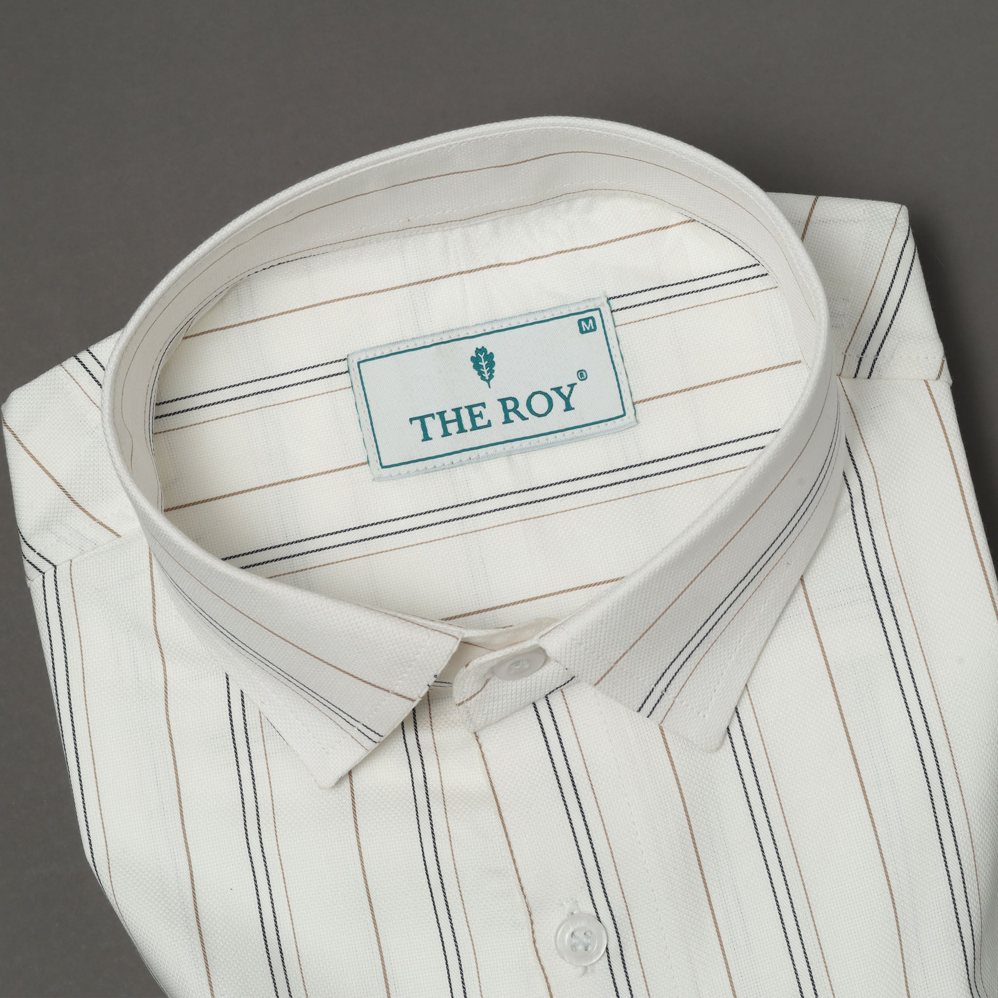 Light Cream Luxury Stripes Cotton Shirt
