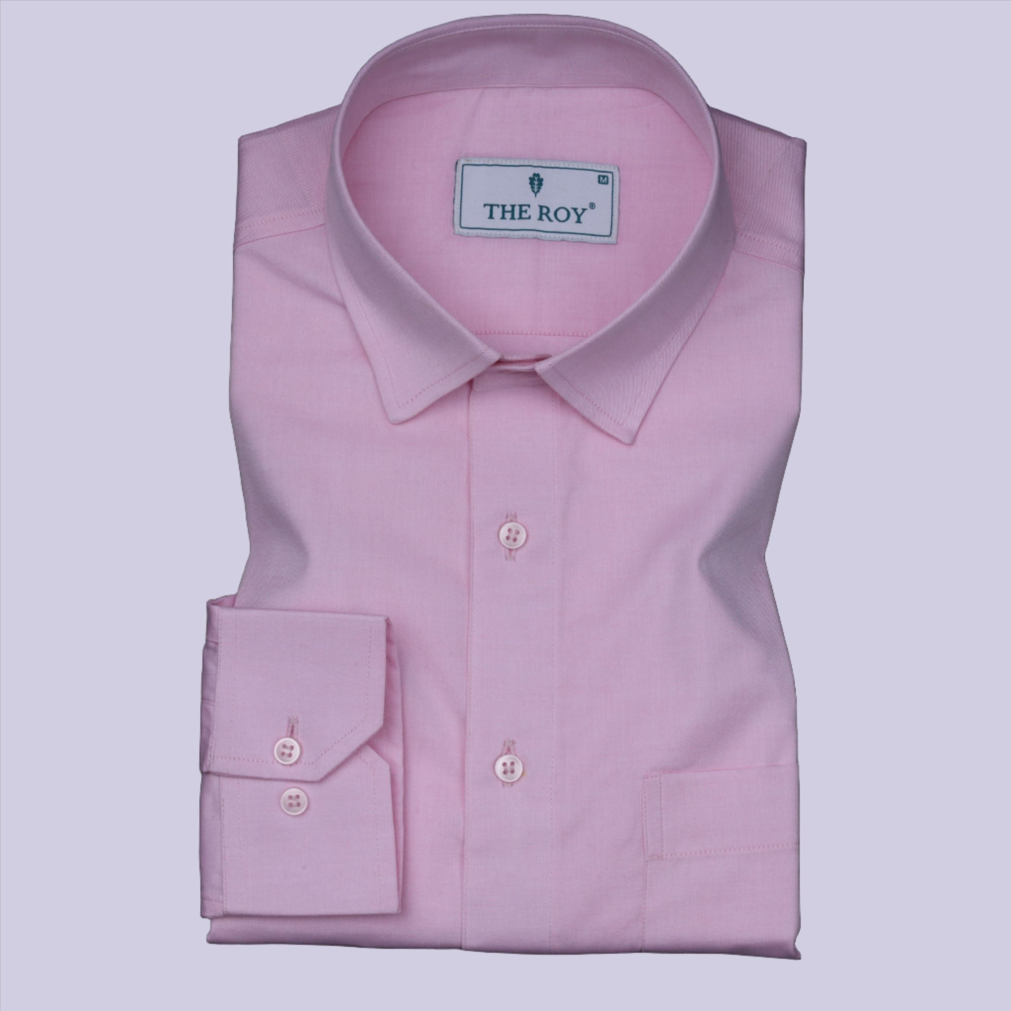 Pink Luxury Plain  Cotton Shirt