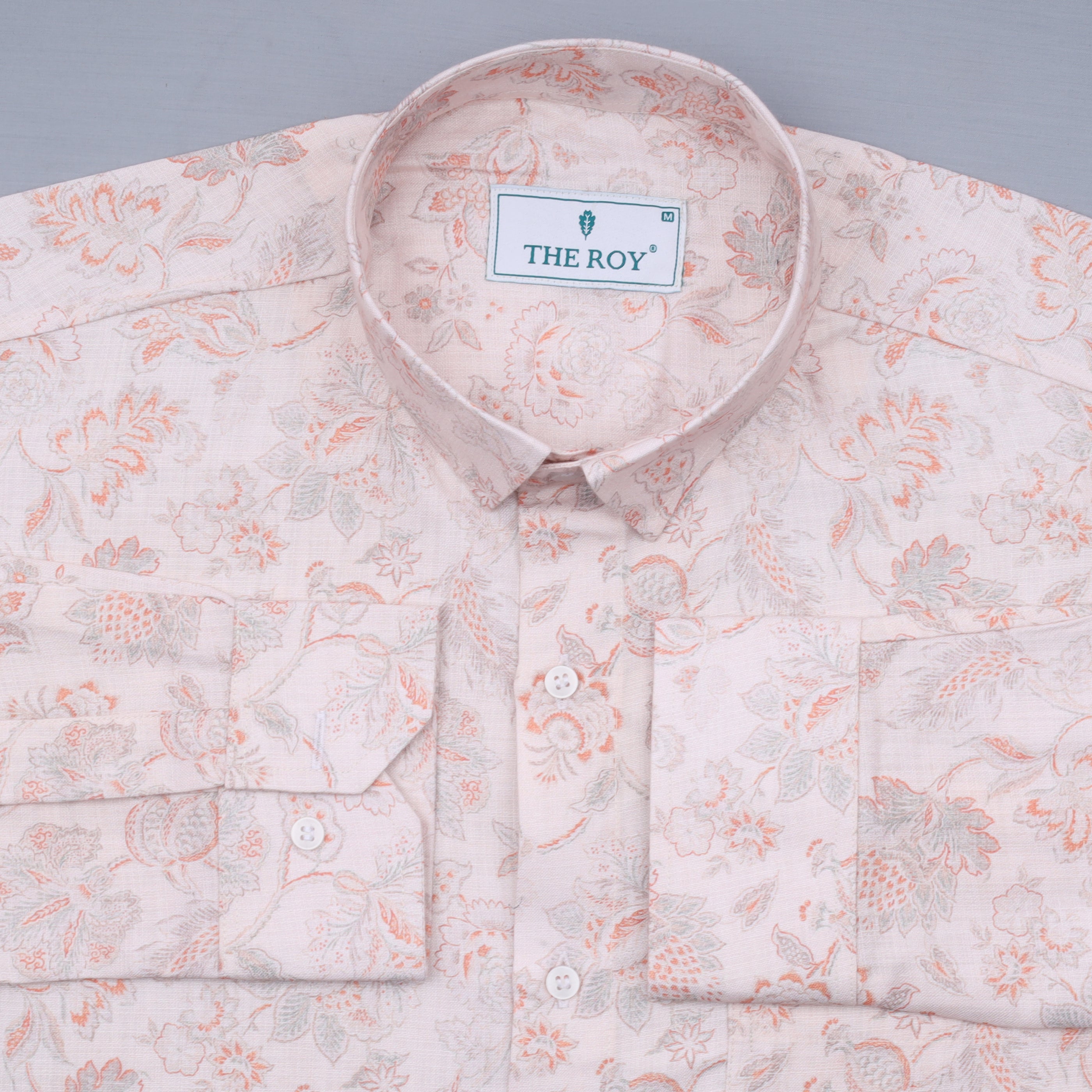 Dark Peach Premium Cotton Linen Shirt