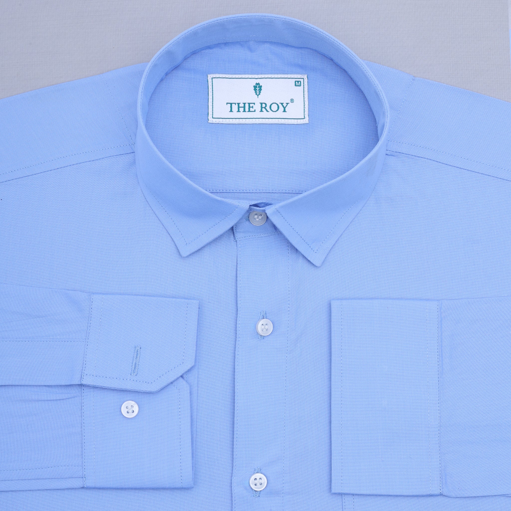 Blue Luxury Plain Cotton Shirt