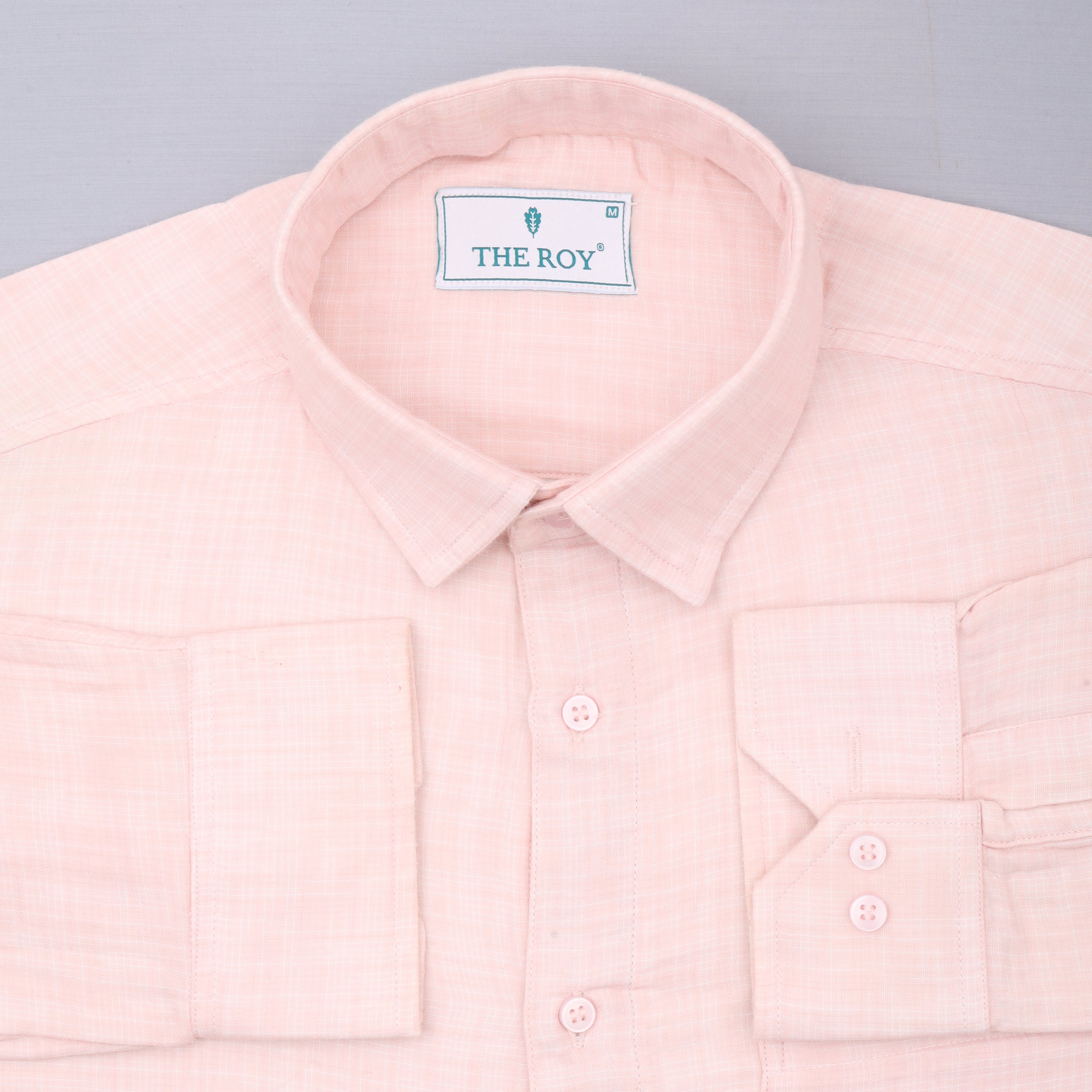 Light Pink Luxury Plan Cotton Shirts