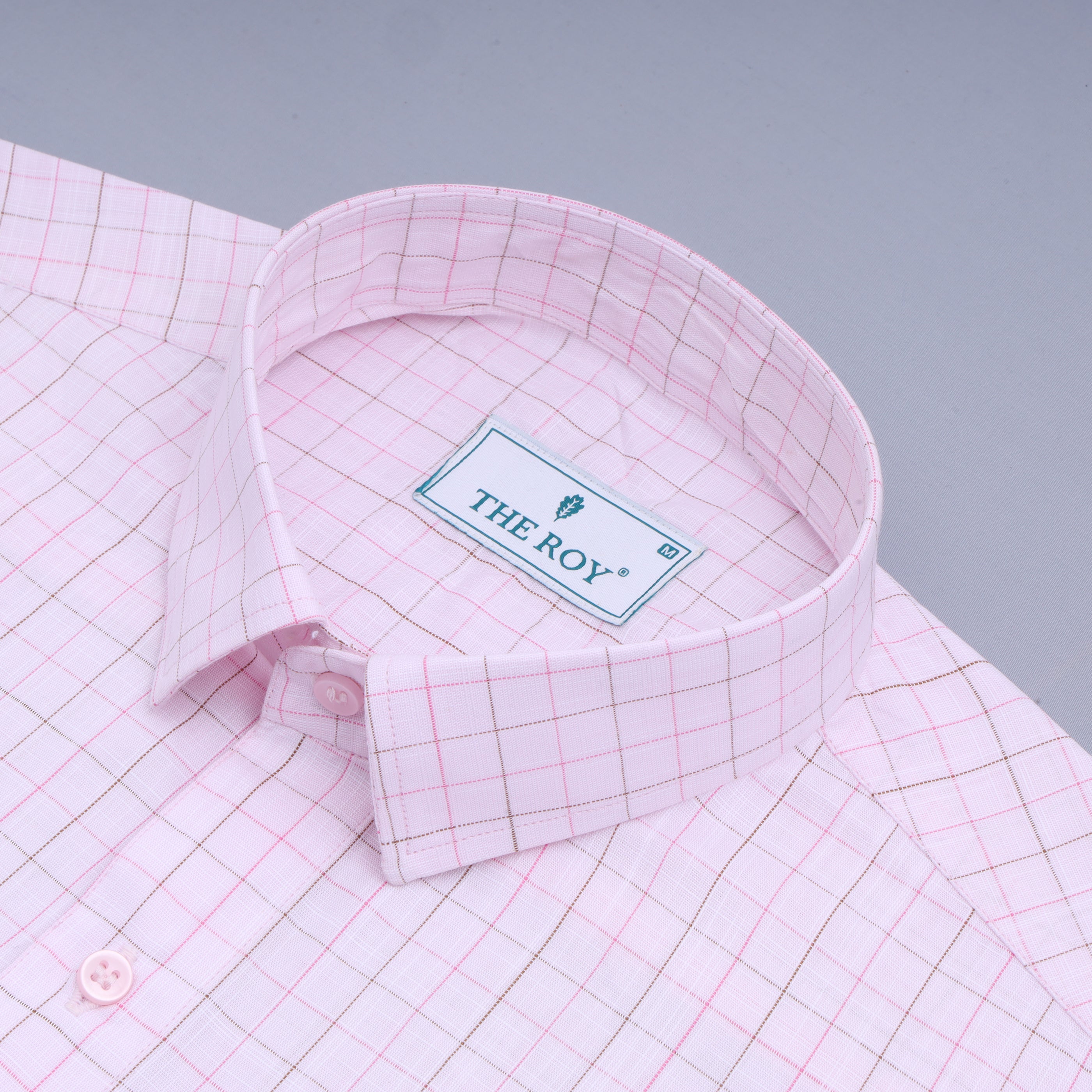 Light Pink Checks Premium Cotton Shirts