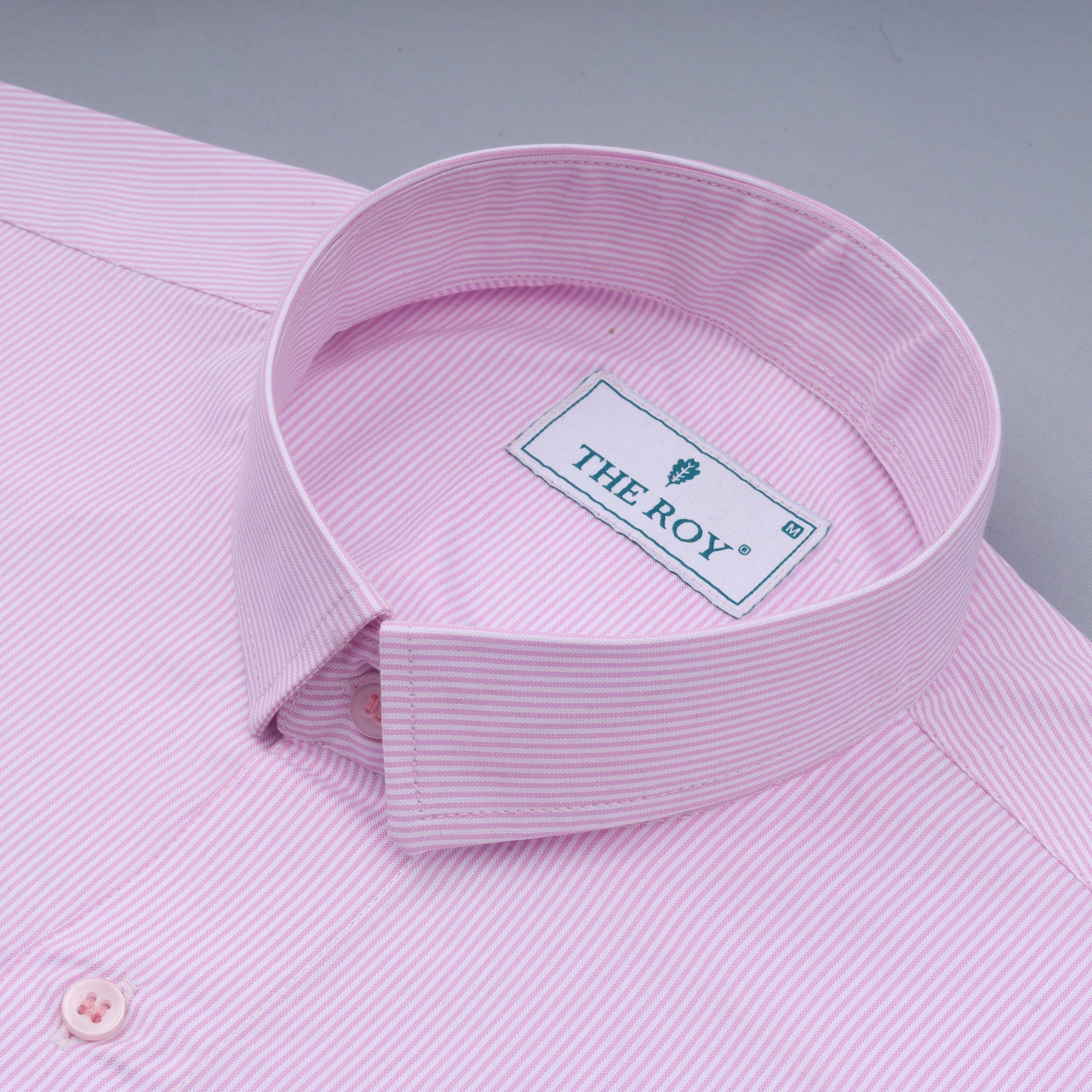 Light Pink Luxury Stripes Cotton Shirts