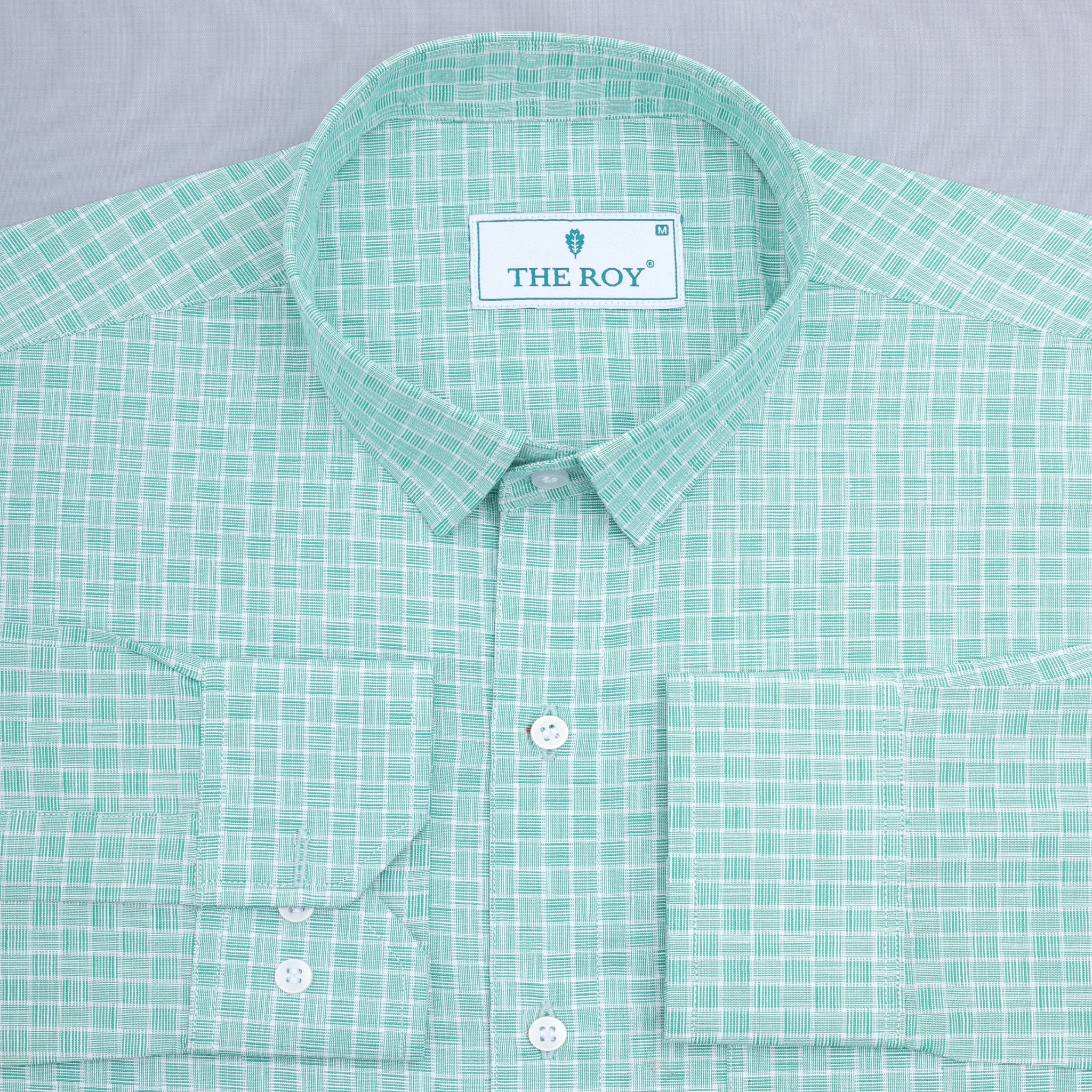 Light Green Checks Premium Cotton Shirts