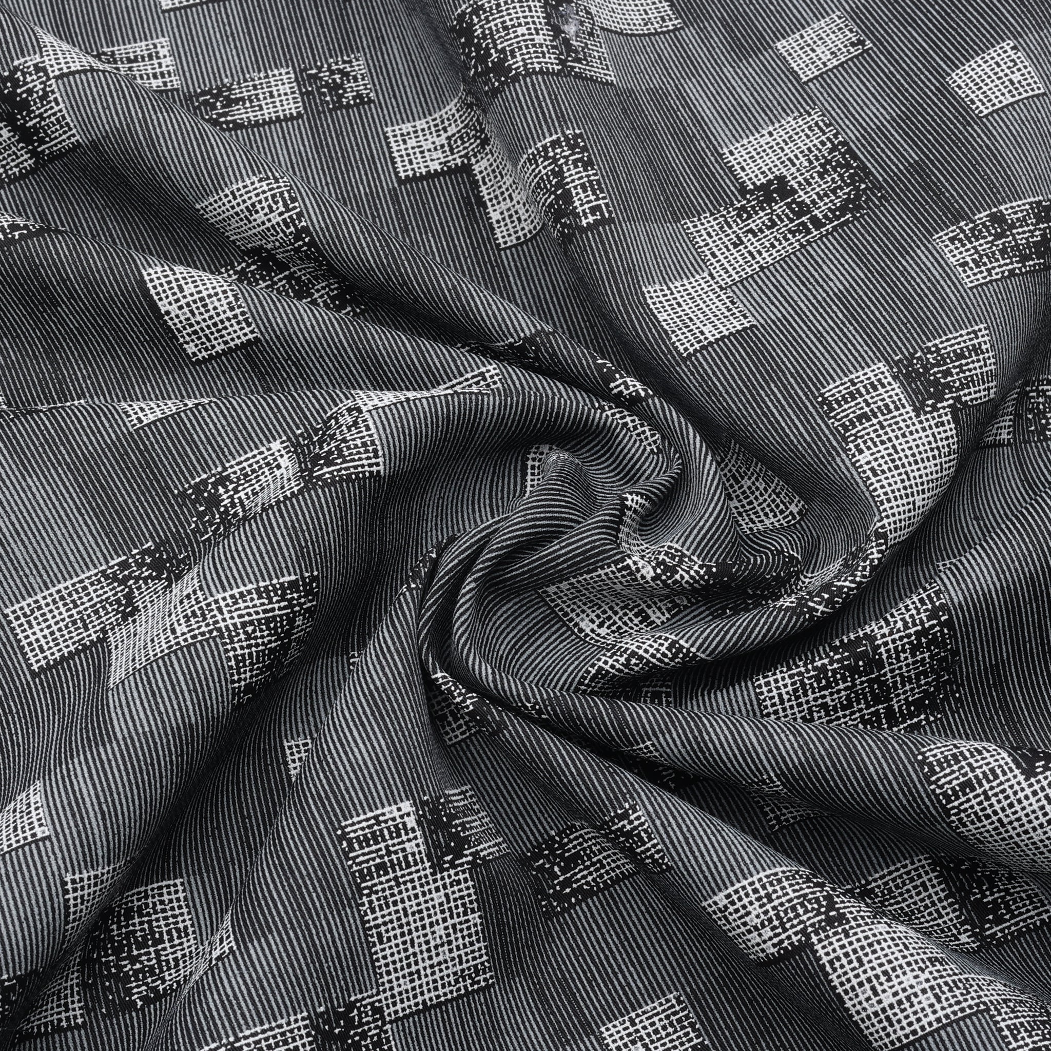 Dark Grey Luxury Printed Cotton Shirt
