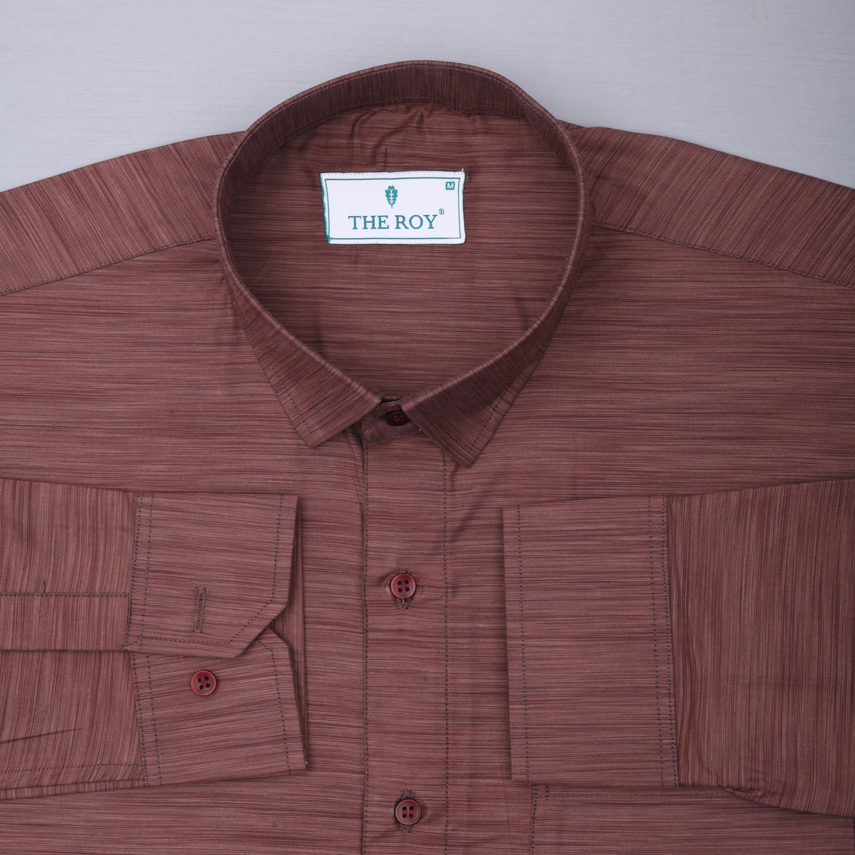 Brown Luxury Plain Cotton Shirt