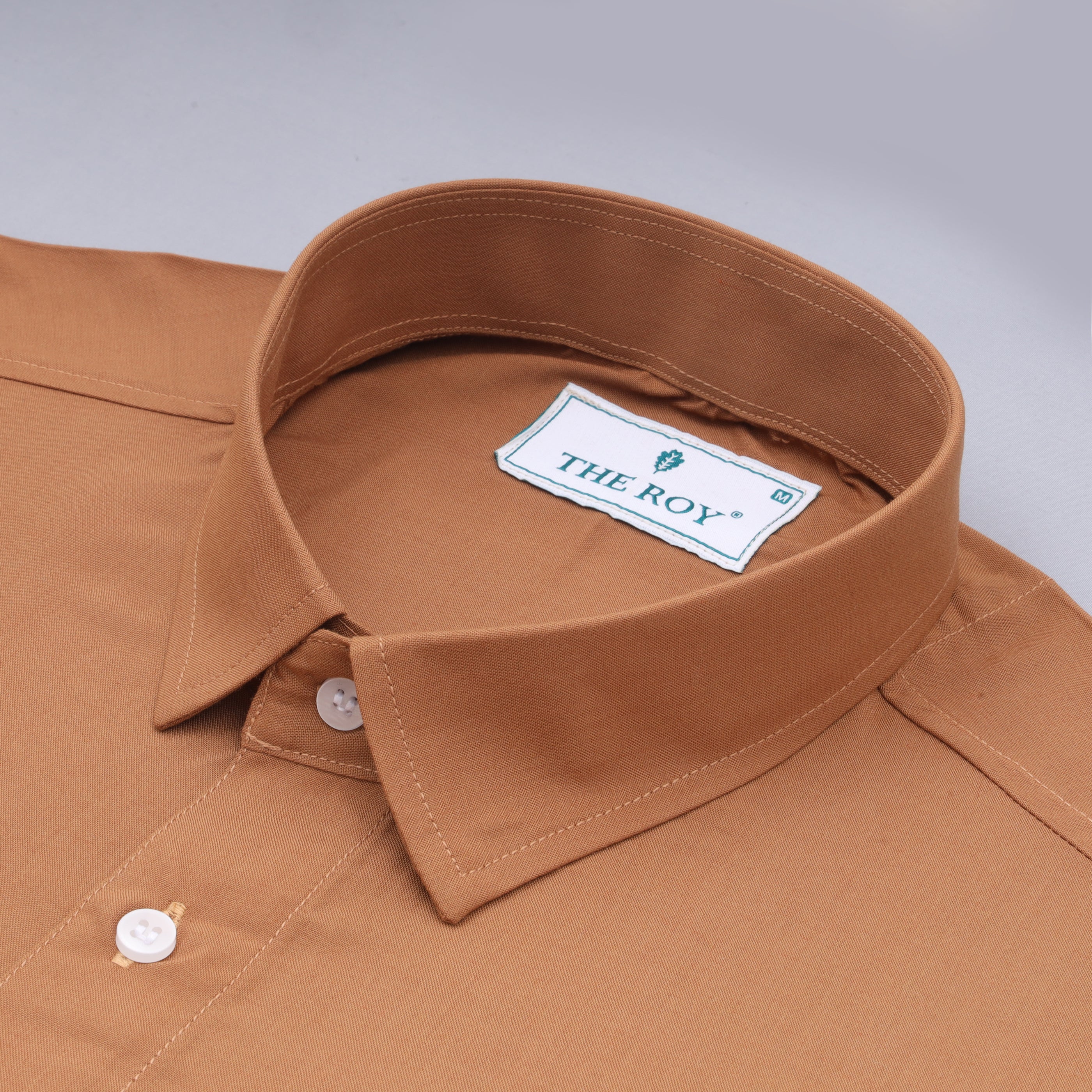 Light Brown Luxury Plan Cotton Shirts