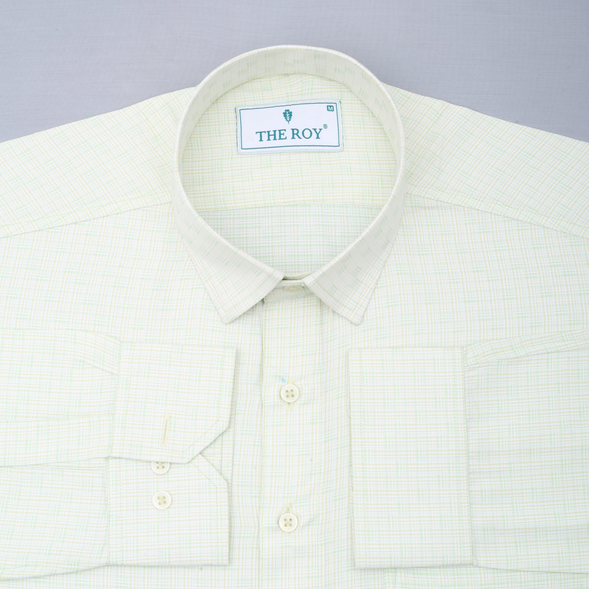 Light Green Checks Premium Cotton Shirts