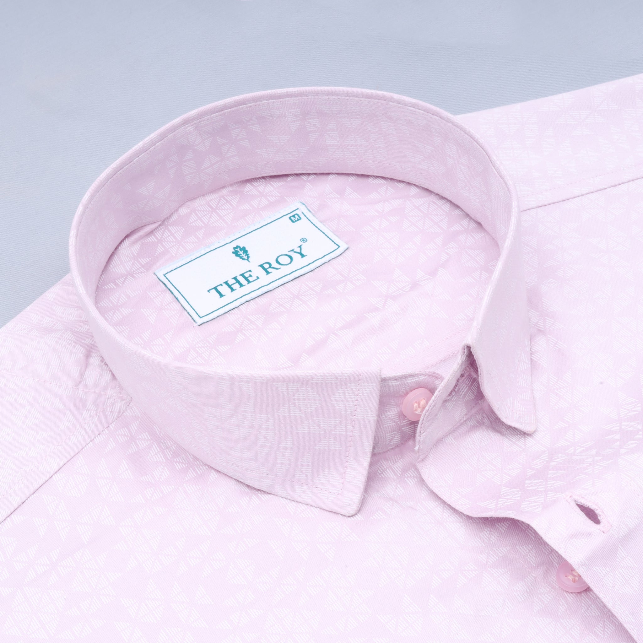 Light Pink Luxury Printed Cotton Shirt