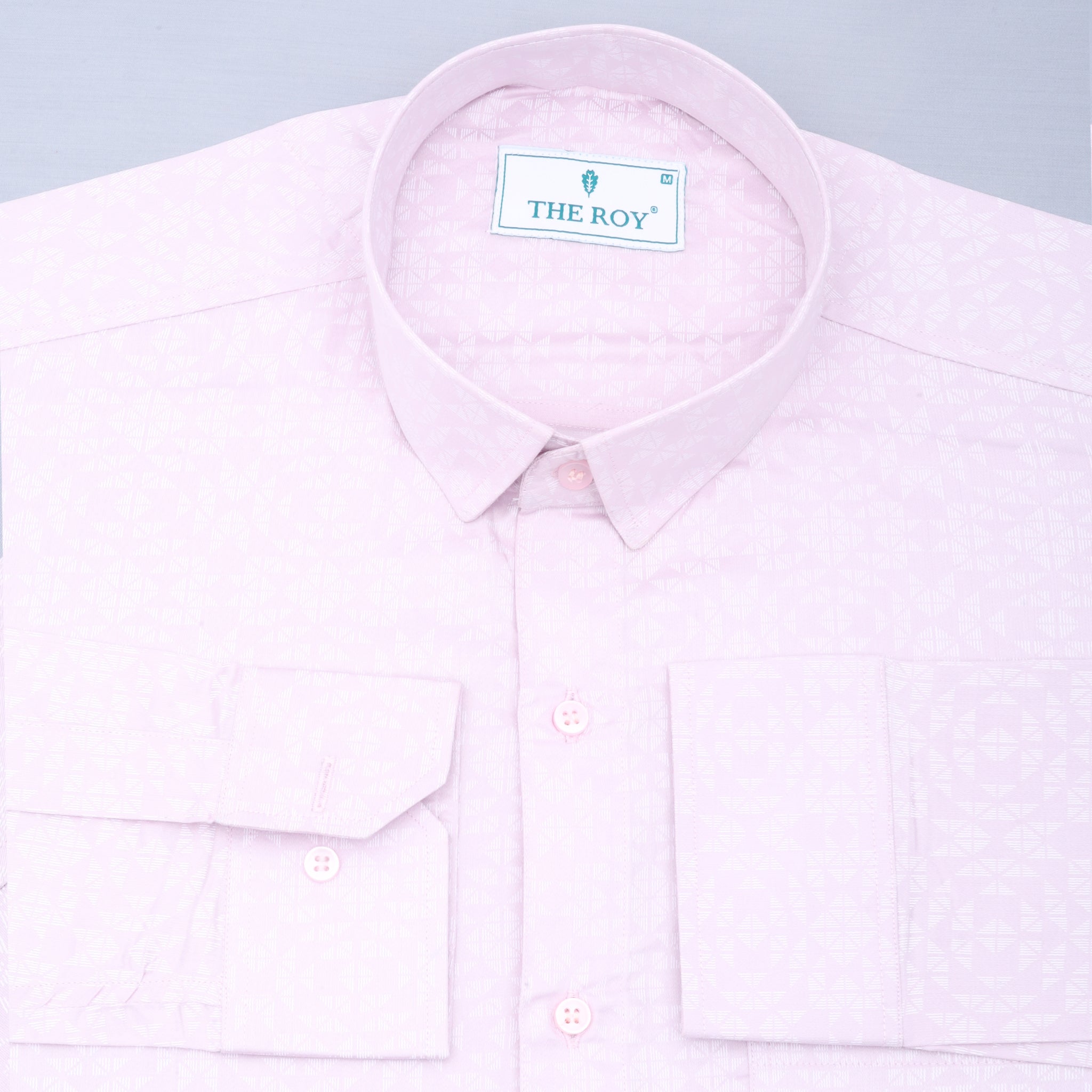Light Pink Luxury Printed Cotton Shirts