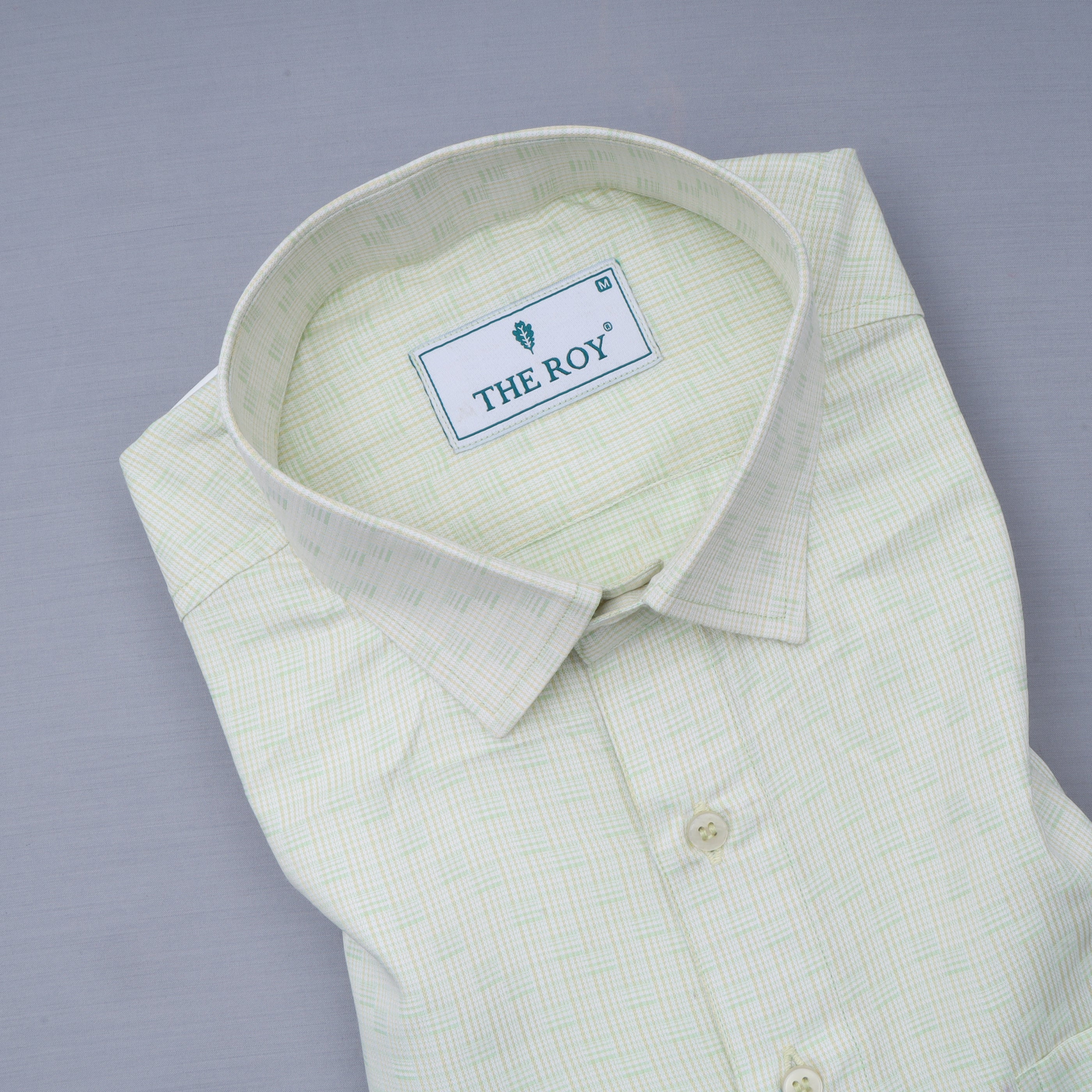 Light Green Checks Premium Cotton Shirt