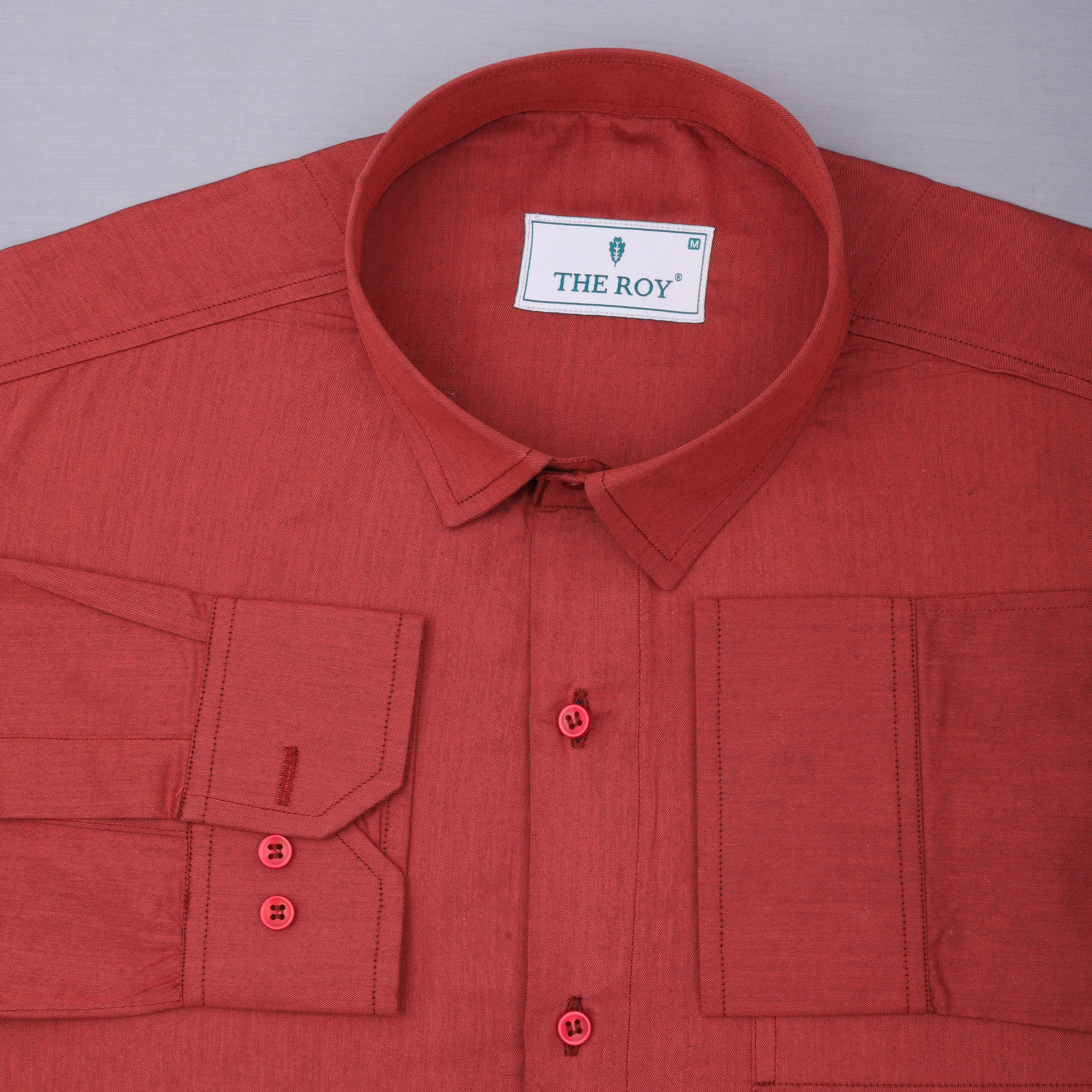Red Luxury Plain Cotton Shirt