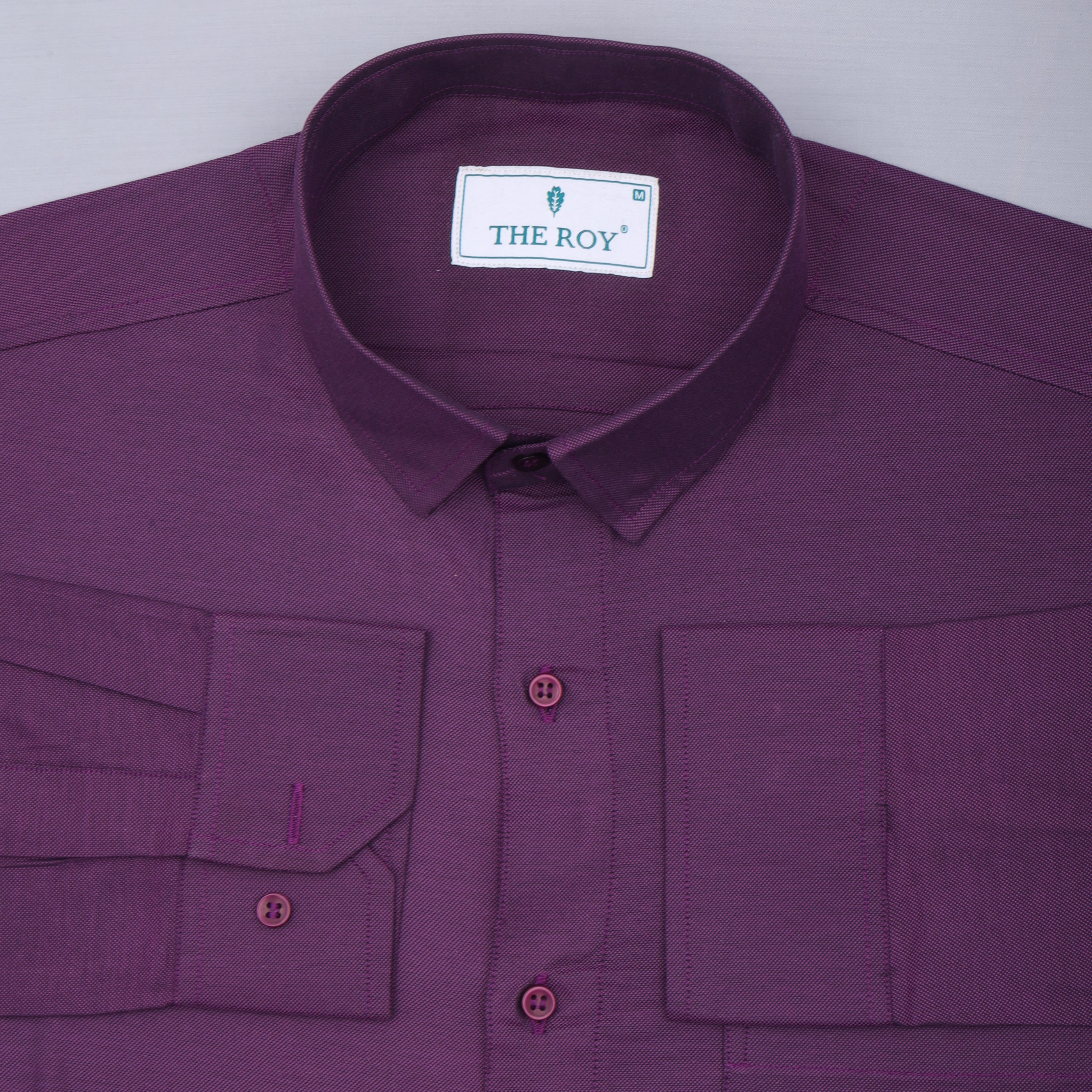 Purple Luxury Plain Cotton Shirt