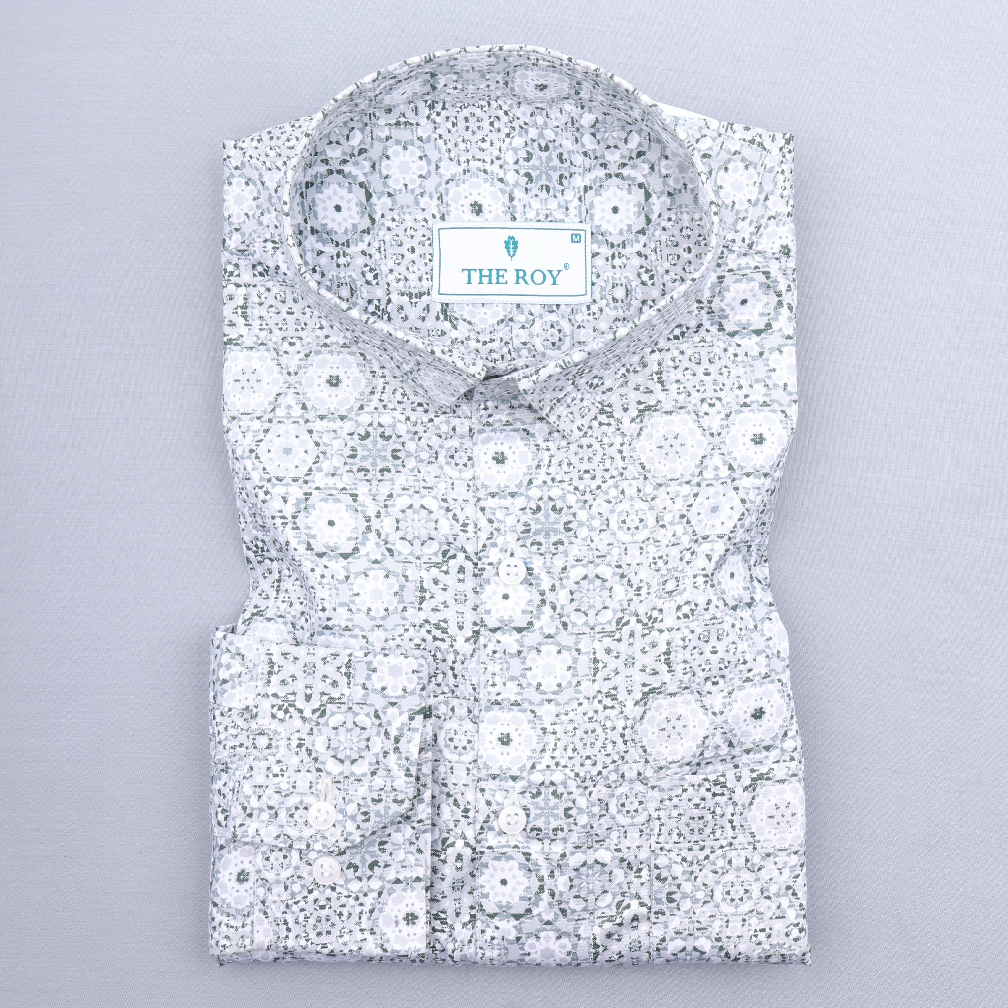 White Premium Printed Cotton Shirt