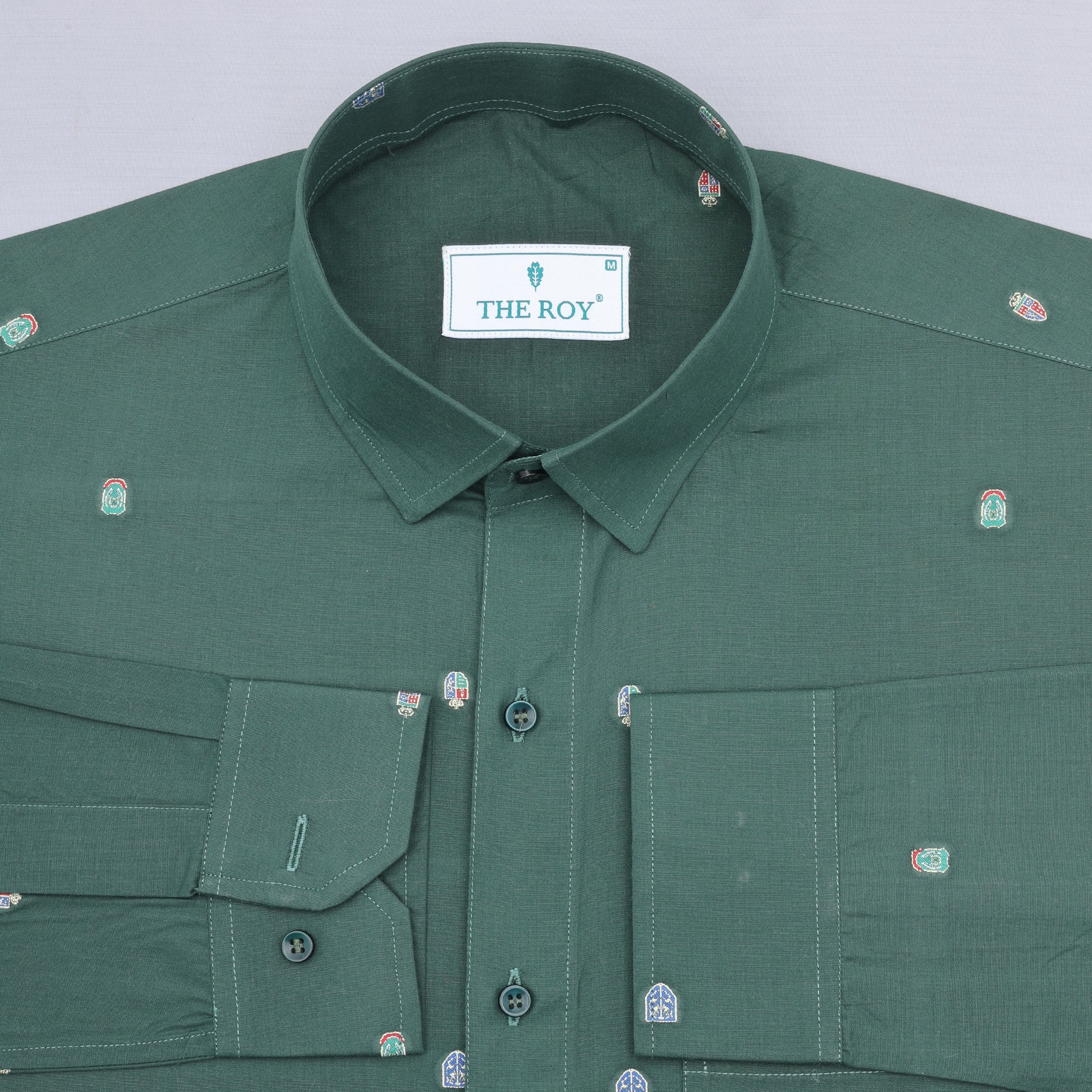 Green Luxury Plain Cotton Shirt