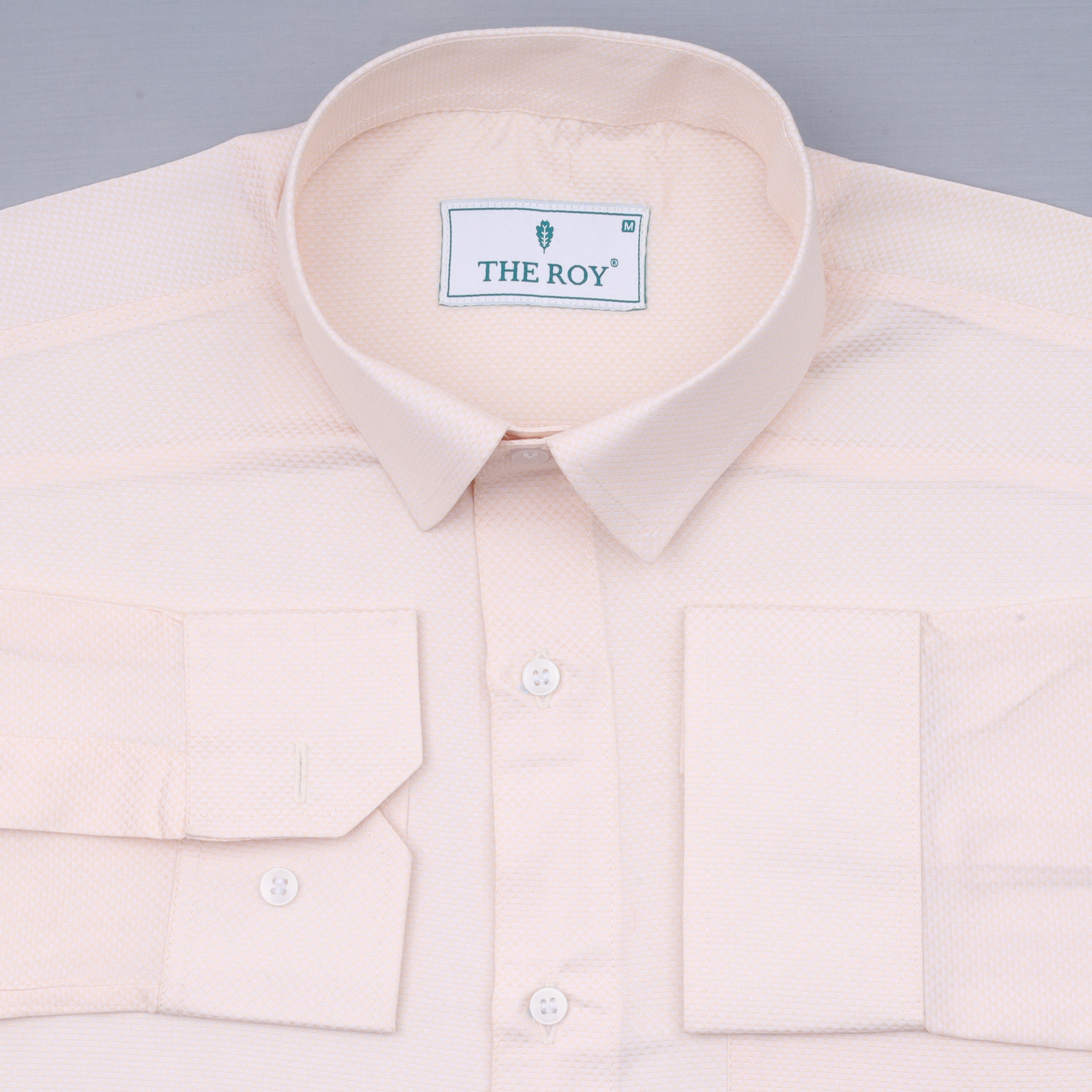 Peach Luxury Plain Cotton Shirt