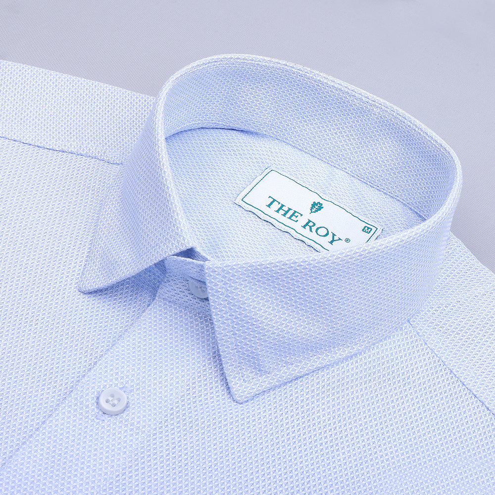 Light Blue Luxury Plan Cotton Shirts