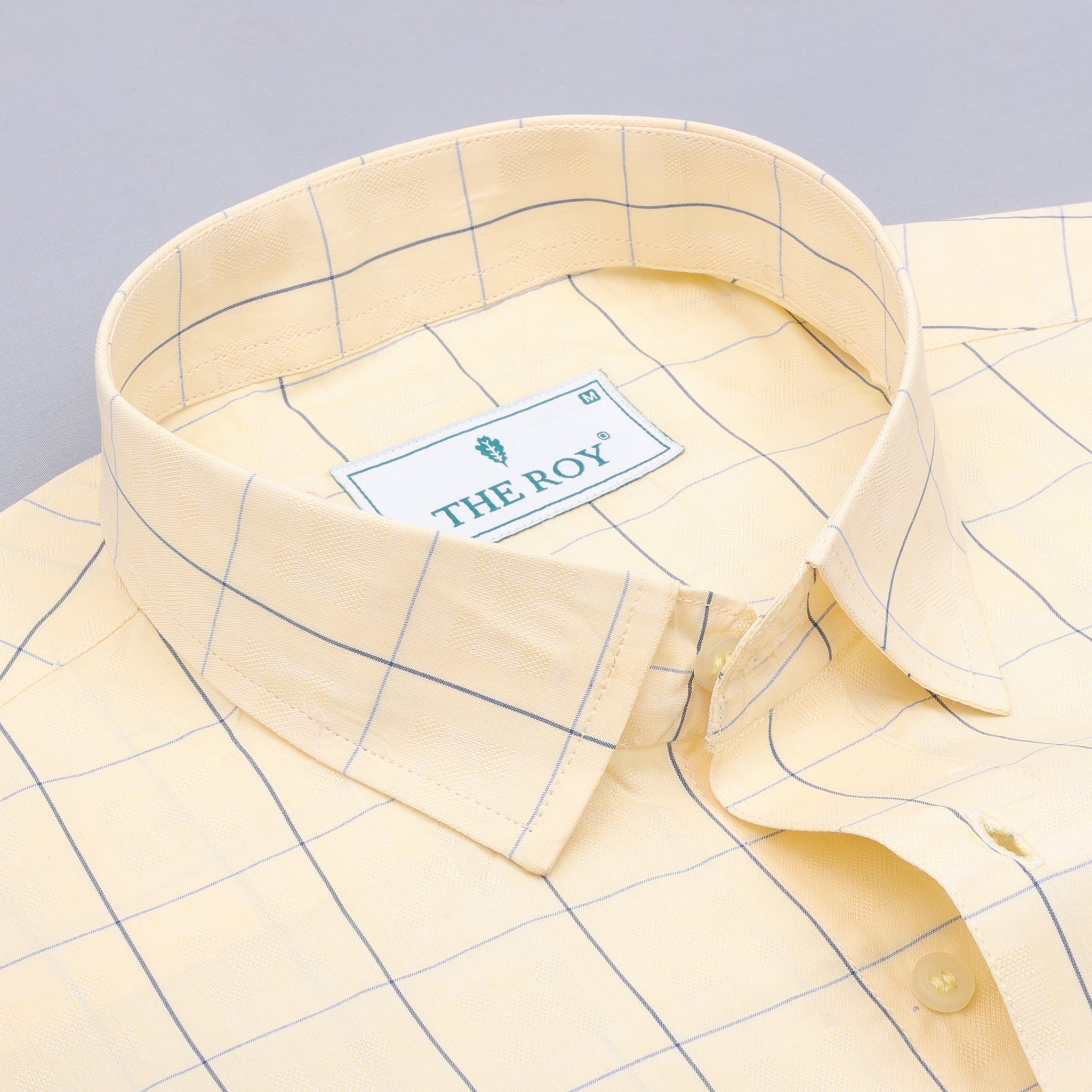 Light Yellow Checks Premium Cotton Shirt